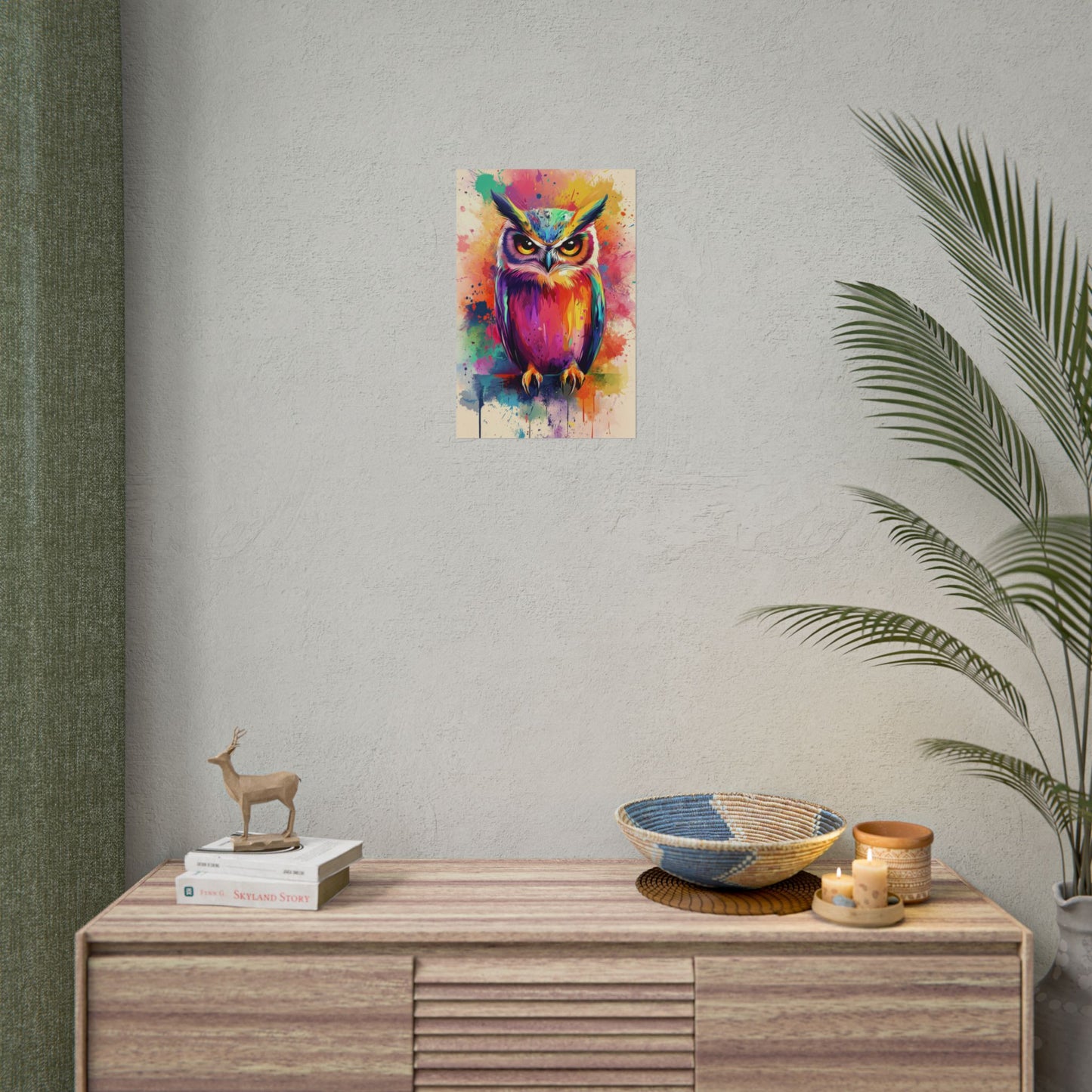 Vibrant Owl - Abstract Wildlife Art Print