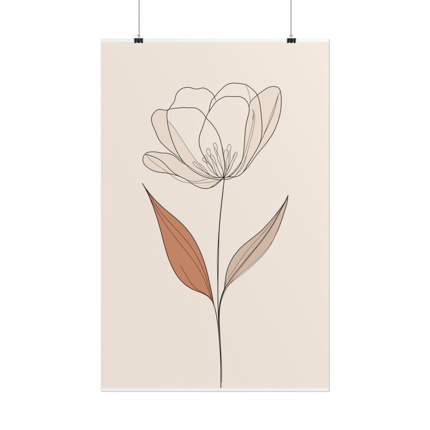 Serenity in Simplicity - Minimalist Floral Line Art