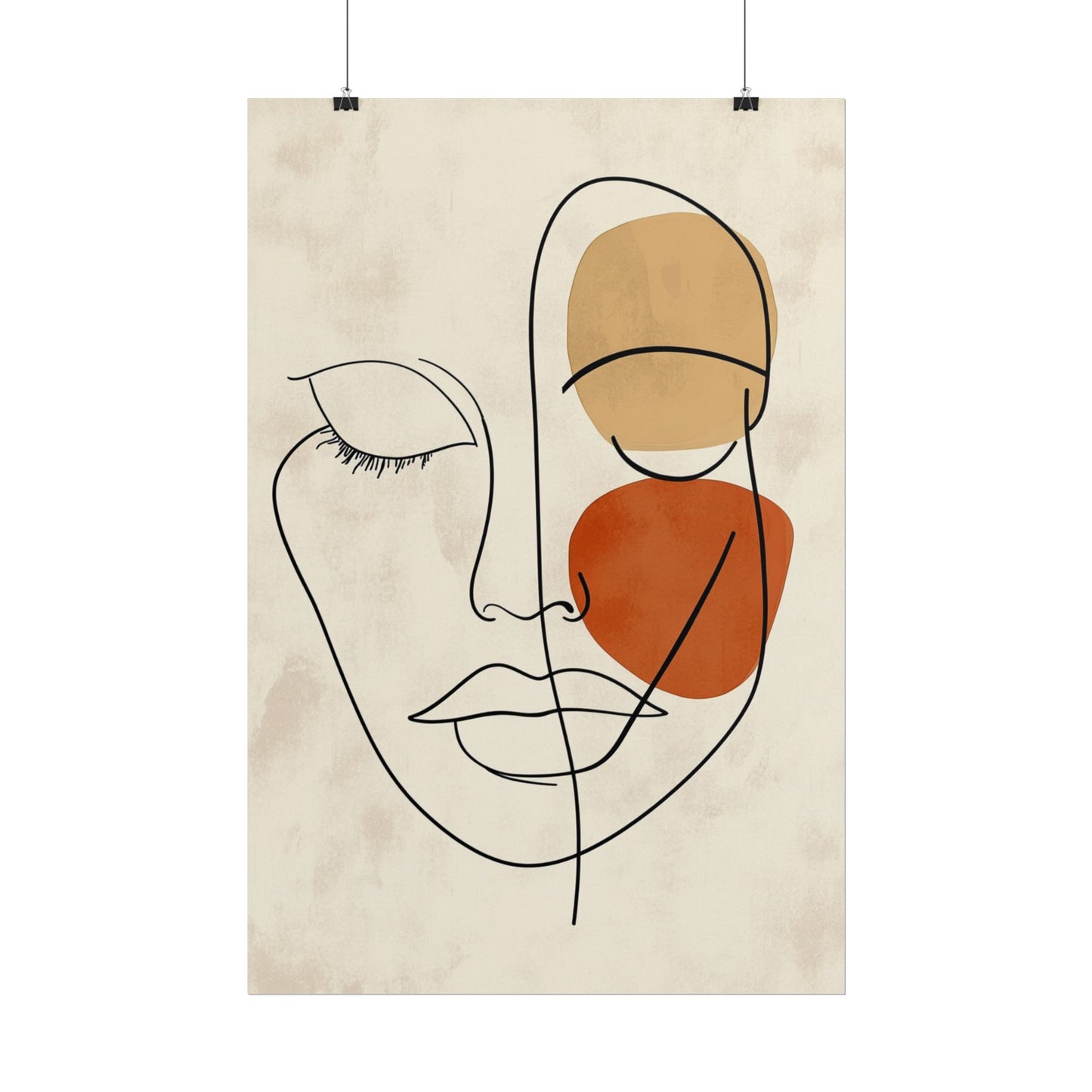 Serenity in Lines - Minimalist Abstract Face Art