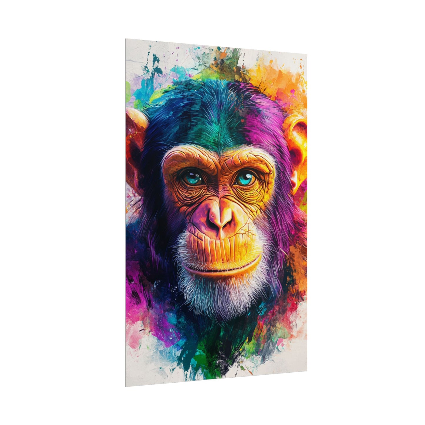 Vibrant Primate - Abstract Portrait of a Chimpanzee