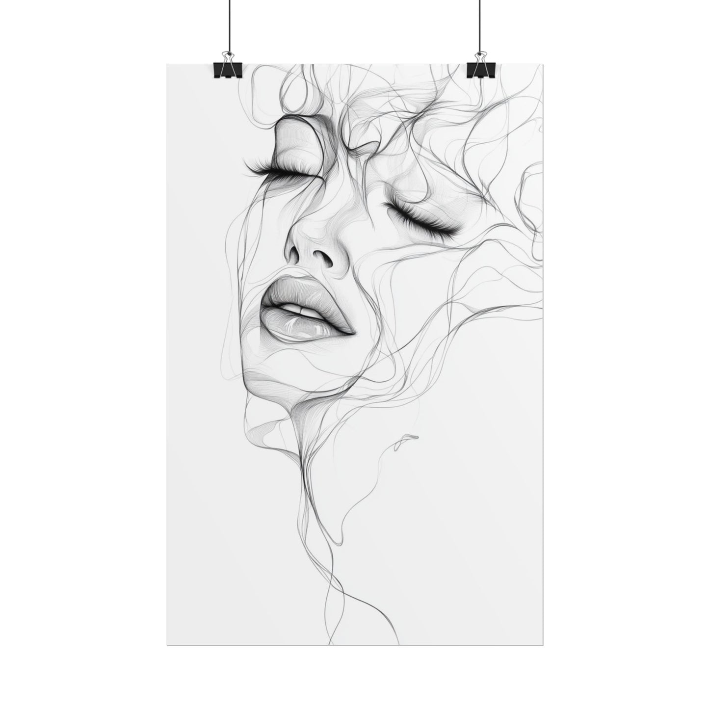 Ethereal Whispers - Abstract Line Art Portrait