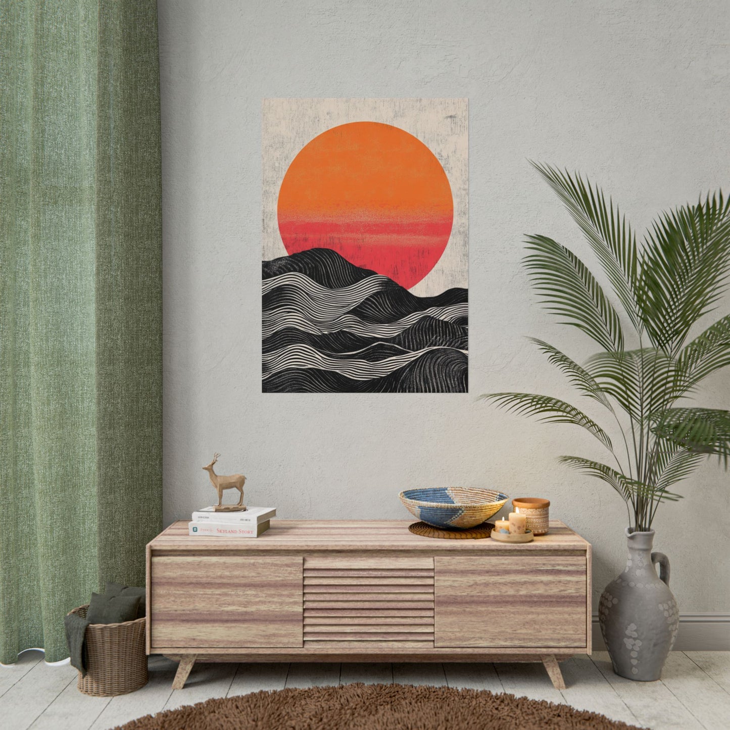 Sunset Serenade - Abstract Geometric Art Print