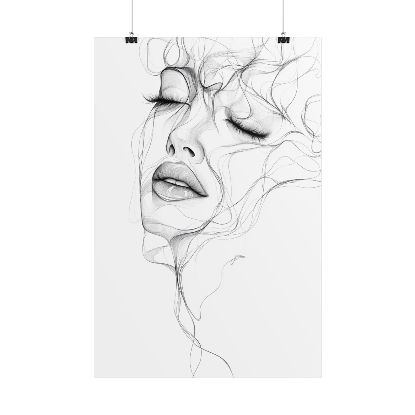 Ethereal Whispers - Abstract Line Art Portrait