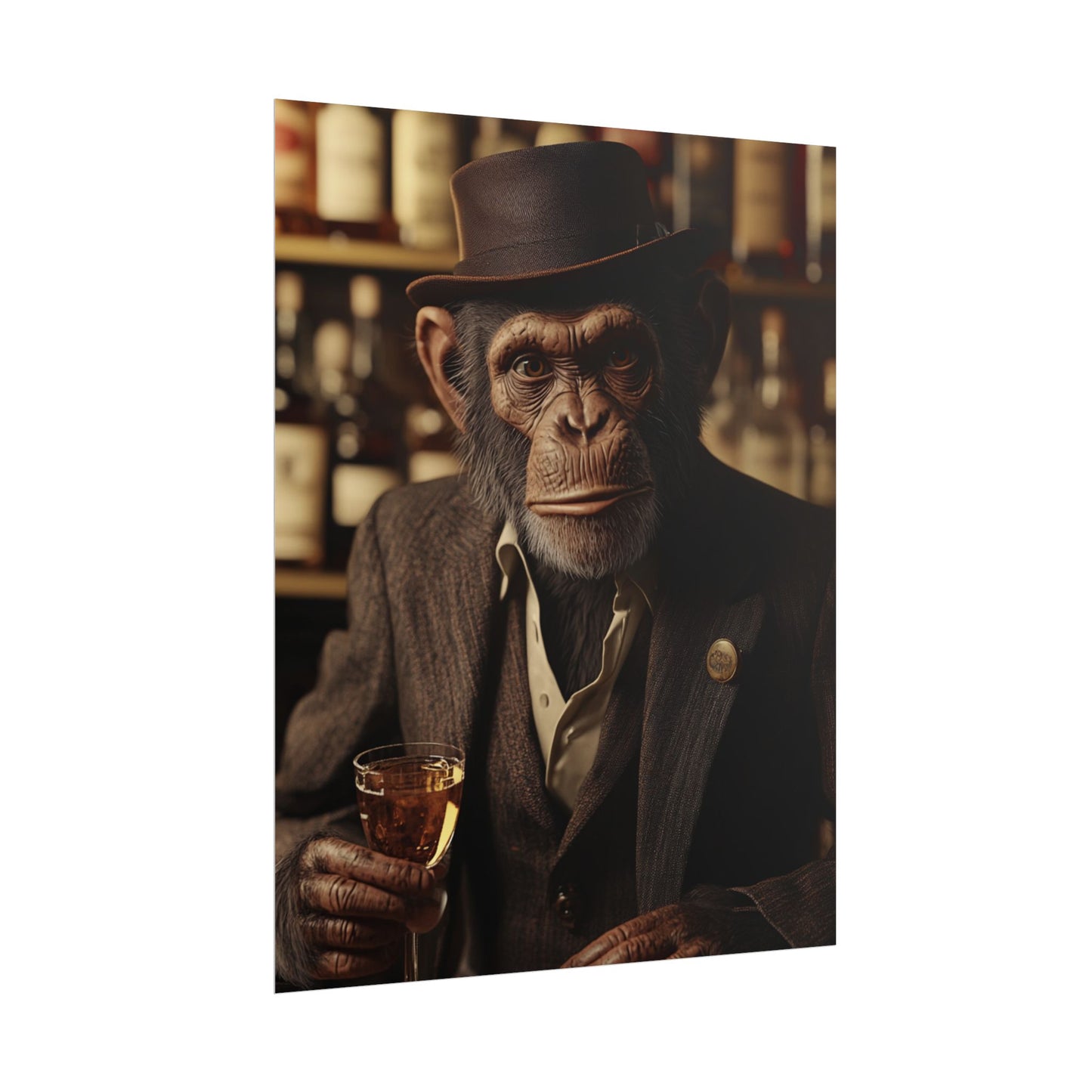 The Sophisticated Simian - Abstract Portrait of a Gentleman Chimpanzee