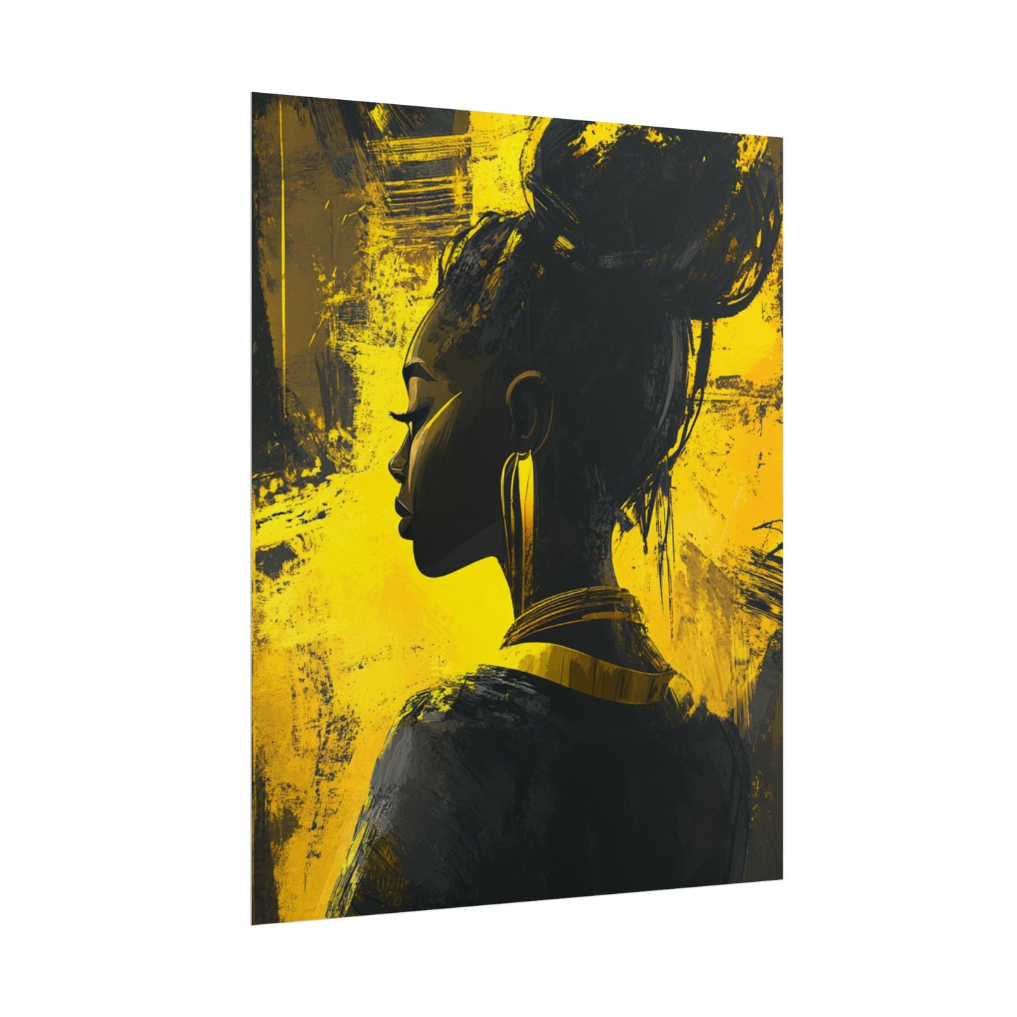 Ethereal Silhouette - Abstract Portrait in Monochrome and Gold