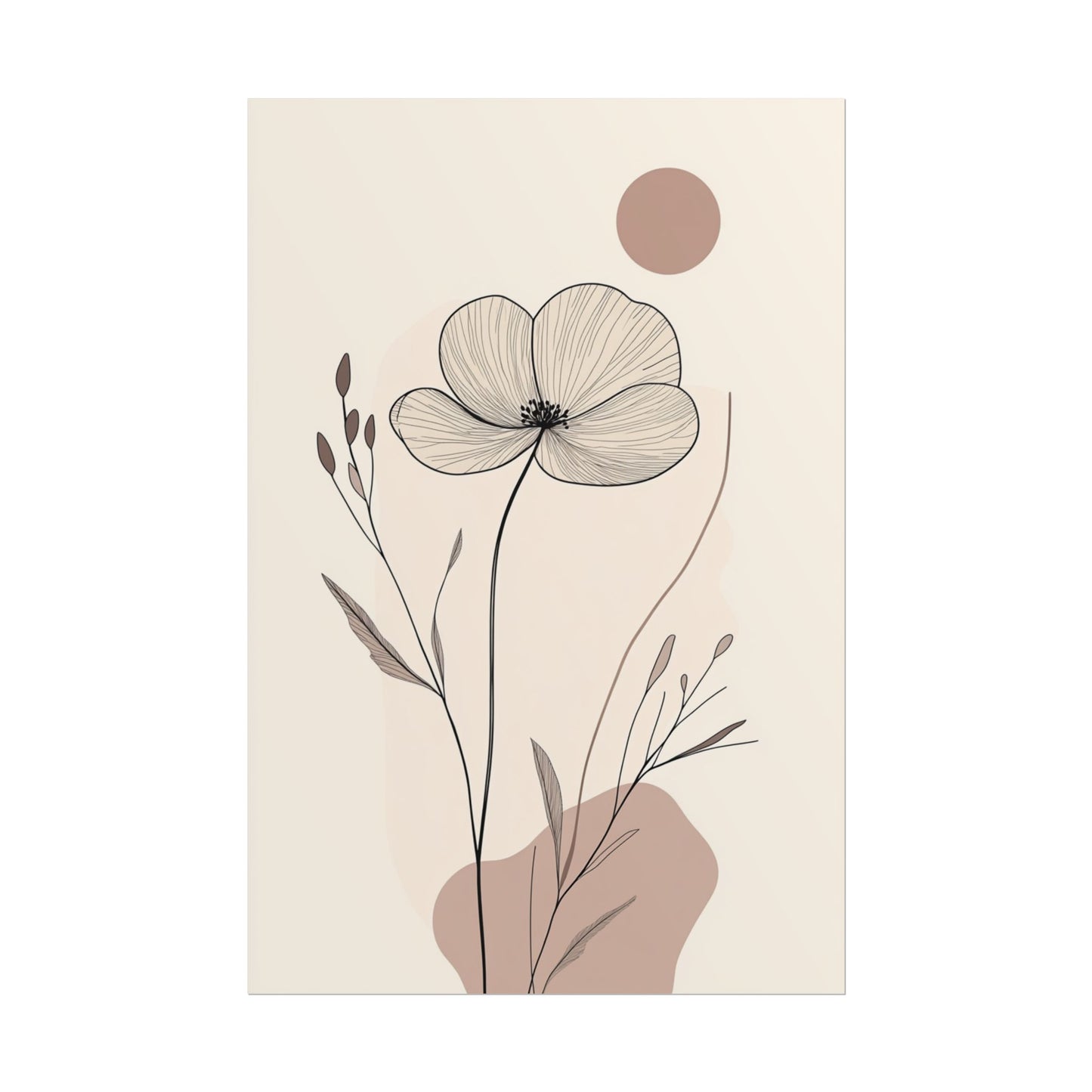 Tranquil Blossom - Abstract Floral Line Art