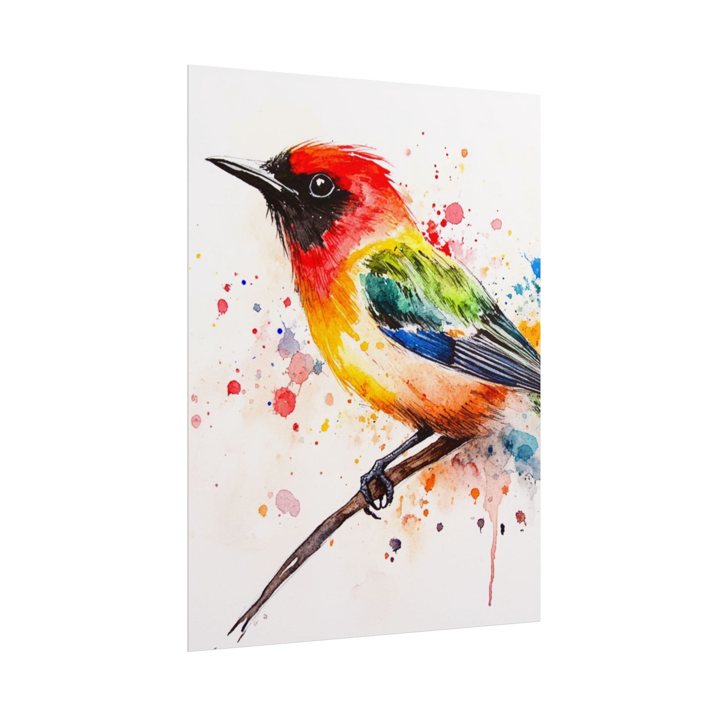 Vibrant Melody - Abstract Watercolour Bird Art