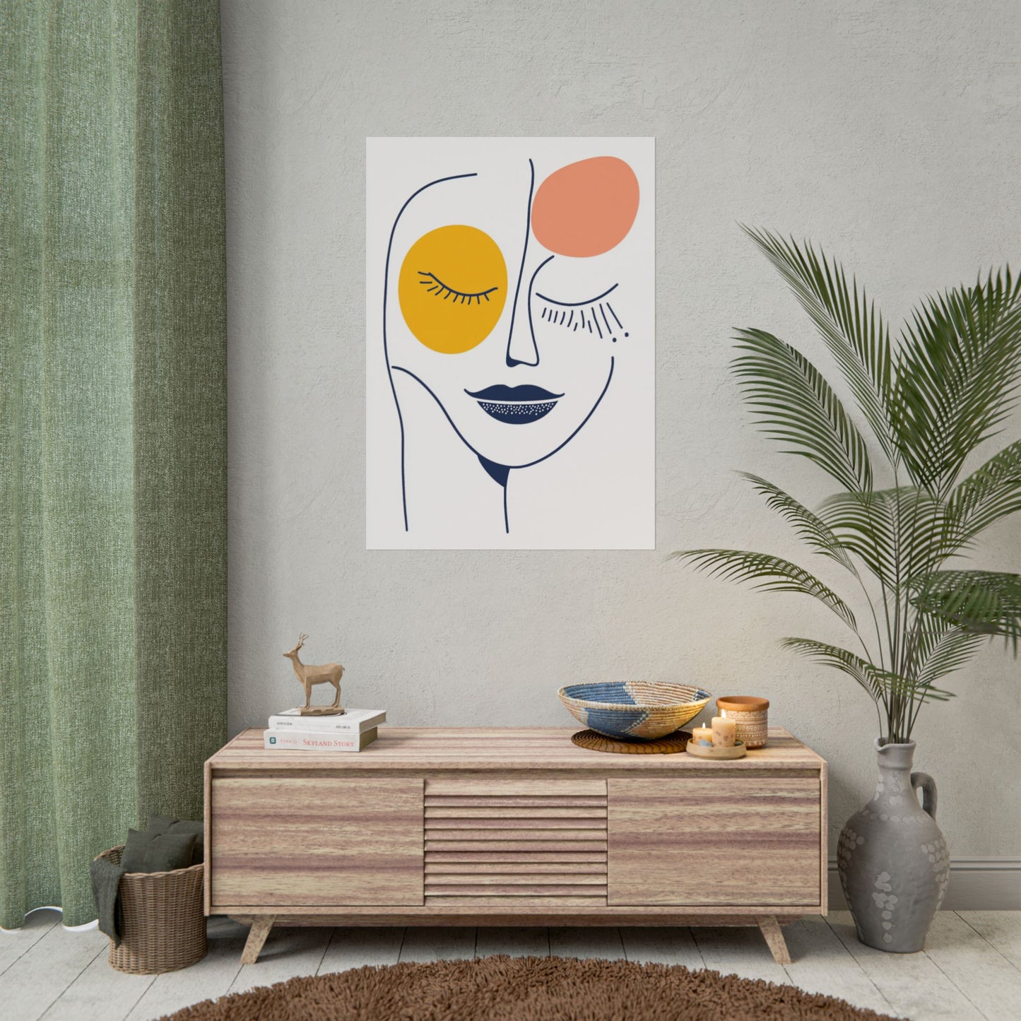 Serenity in Line - Minimalist Abstract Portrait Art Print