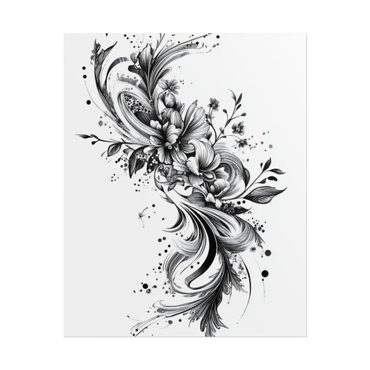 Floral Whirl - Abstract Botanical Art Print