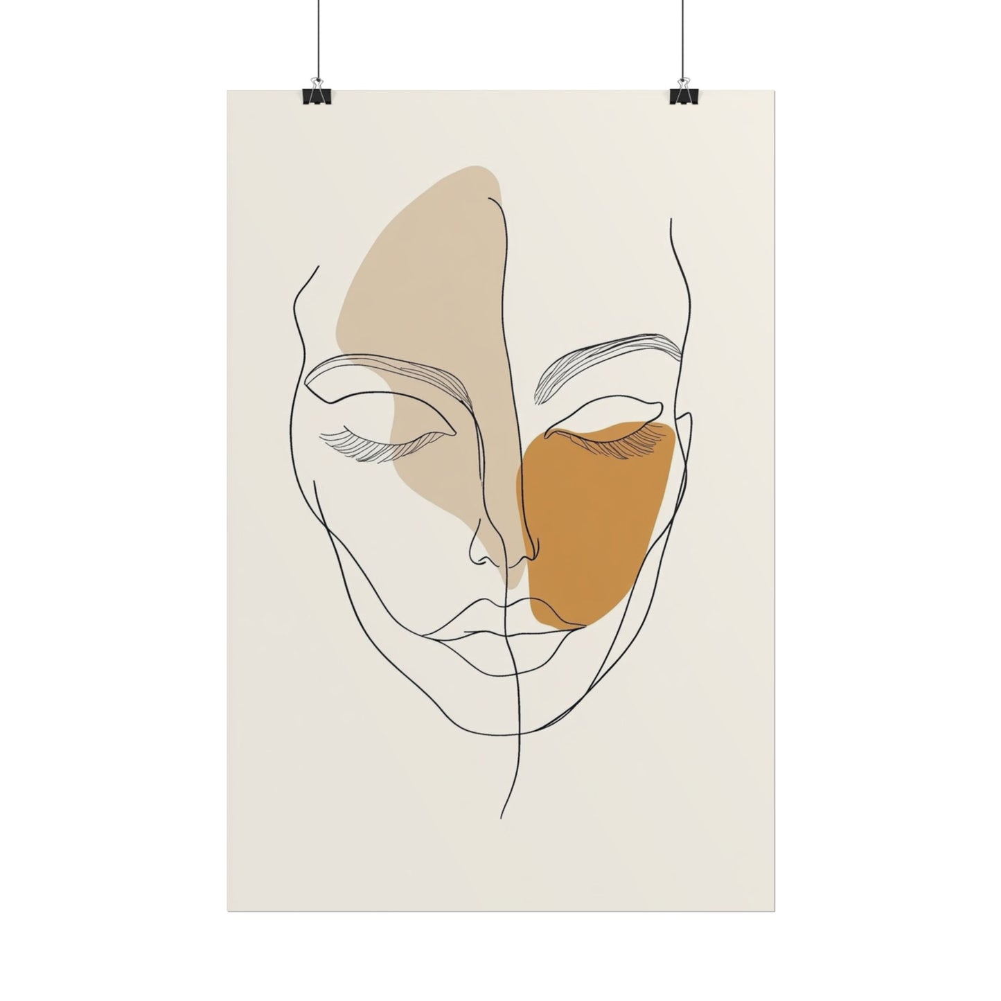 Serenity in Lines - Abstract Minimalist Portrait