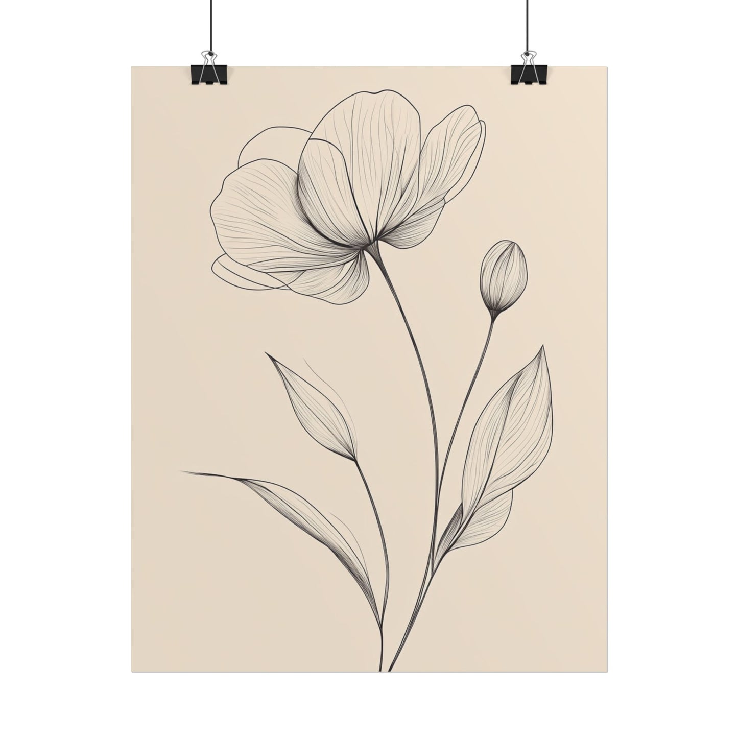 Elegant Bloom - Minimalist Floral Line Art