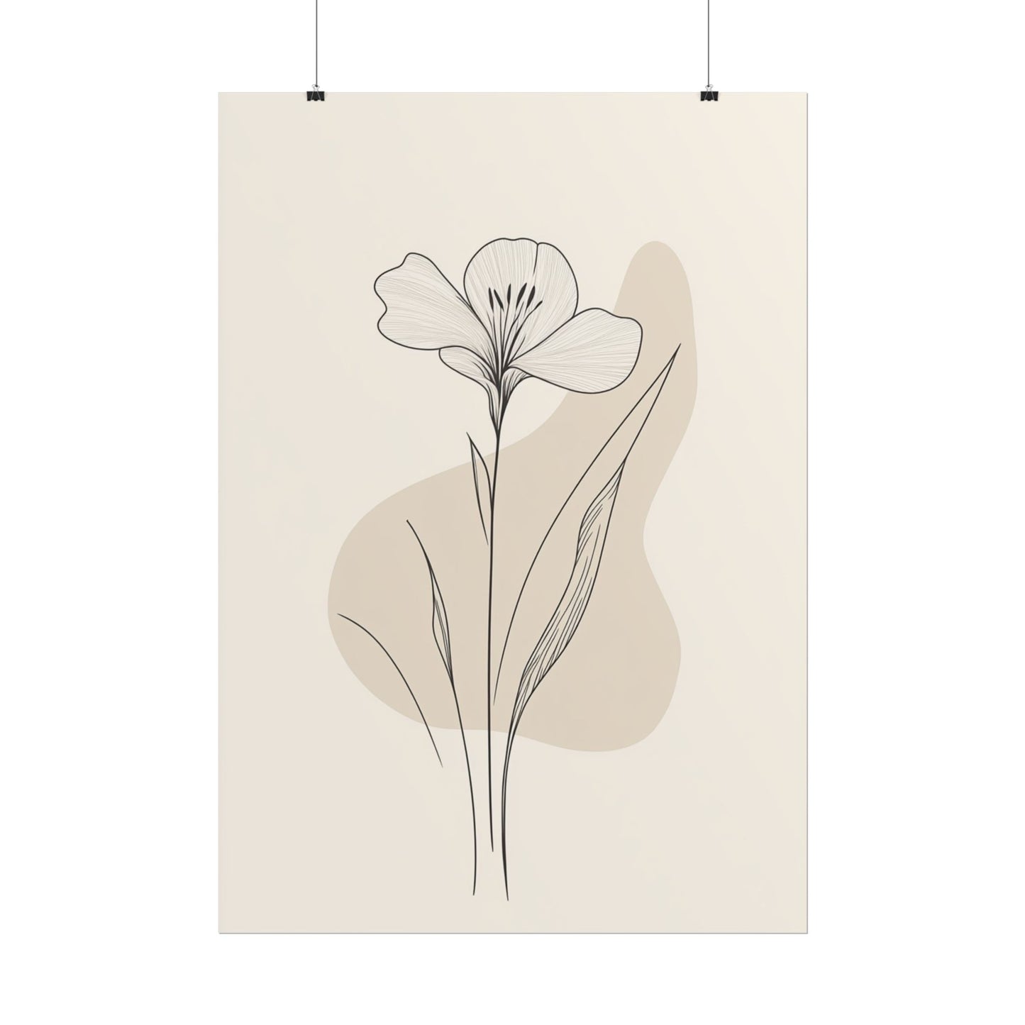 Serenity in Bloom - Minimalist Floral Line Art