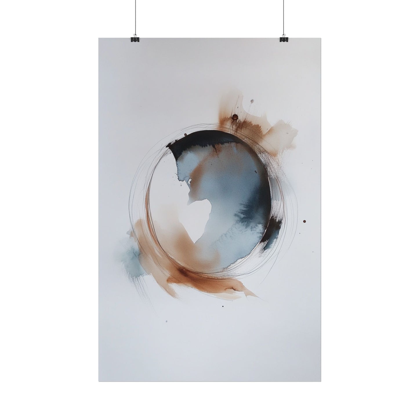 Ethereal Cycles - Minimalist Abstract Watercolour Art