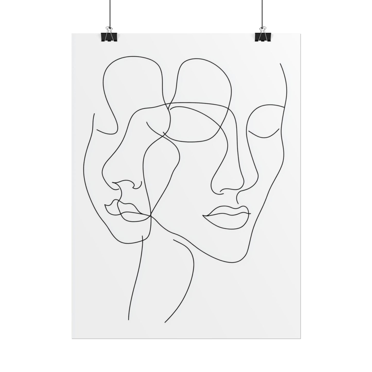 Intertwined Thoughts - Abstract Faces in Line Art