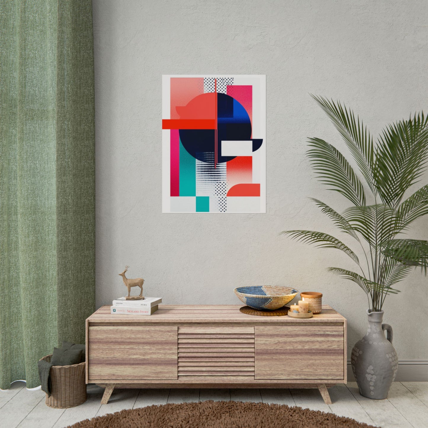 Modern Contrast - Abstract Geometric Art Print