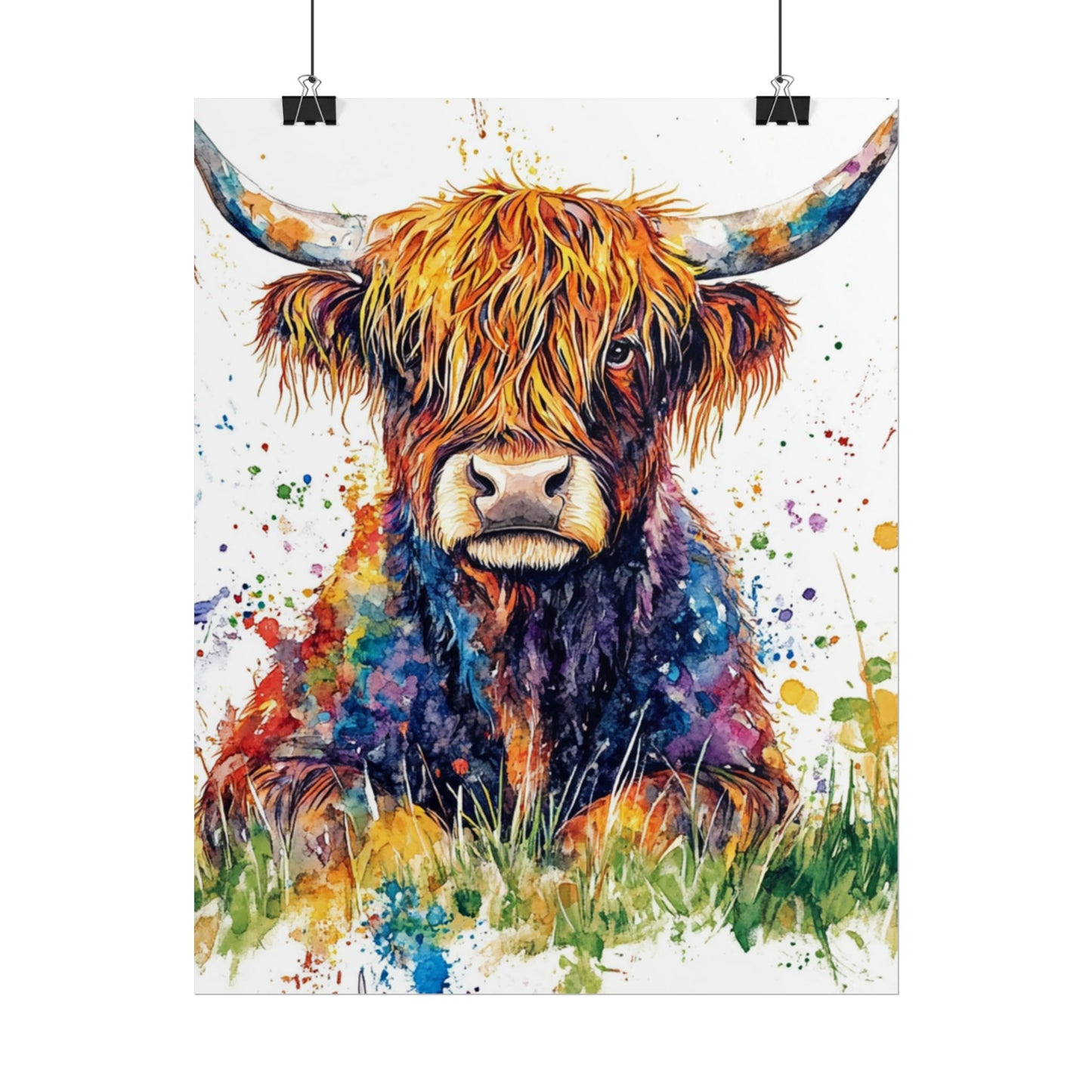 Highland Harmony - Abstract Highland Cow Art Print