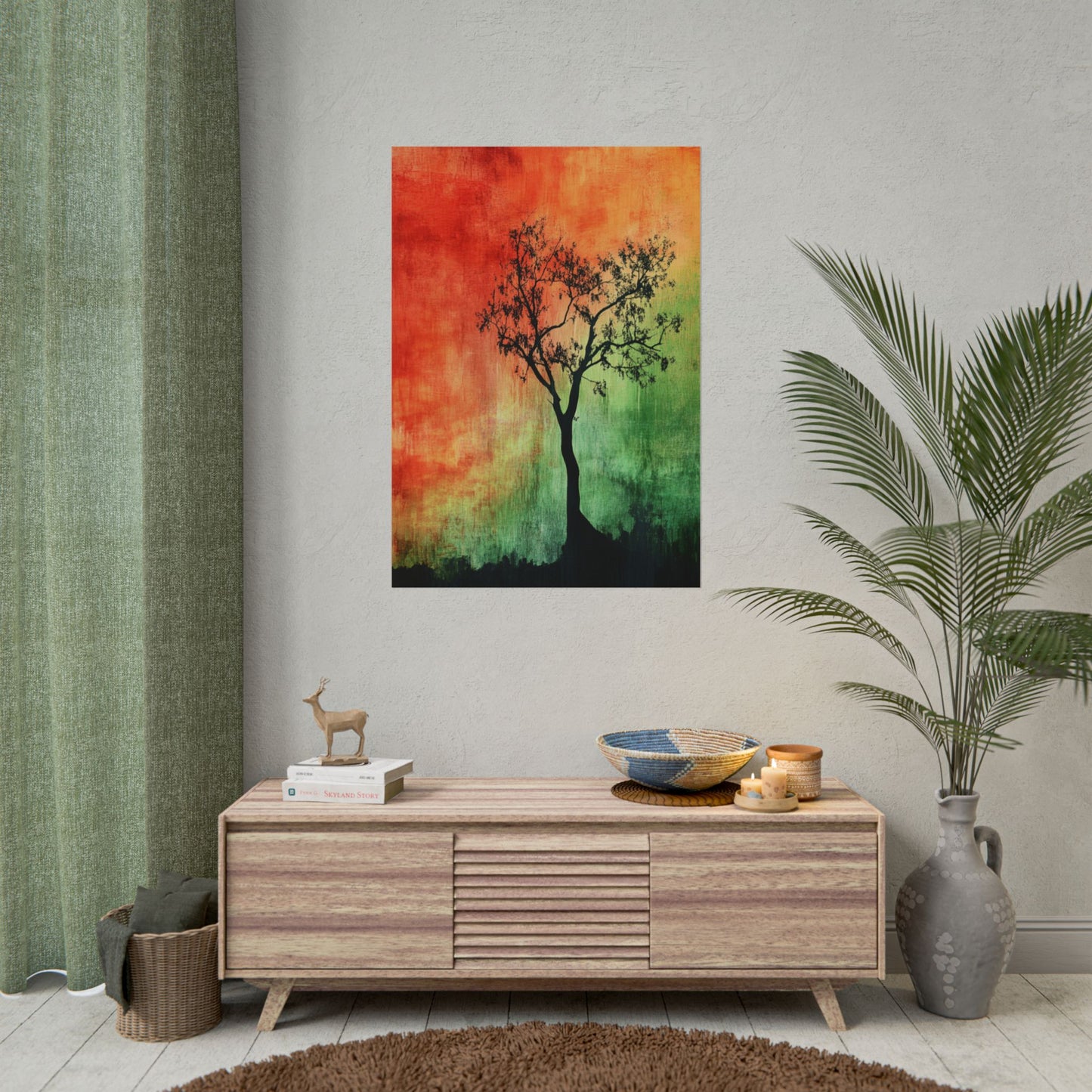 Autumnal Silhouette - Abstract Tree Art Print