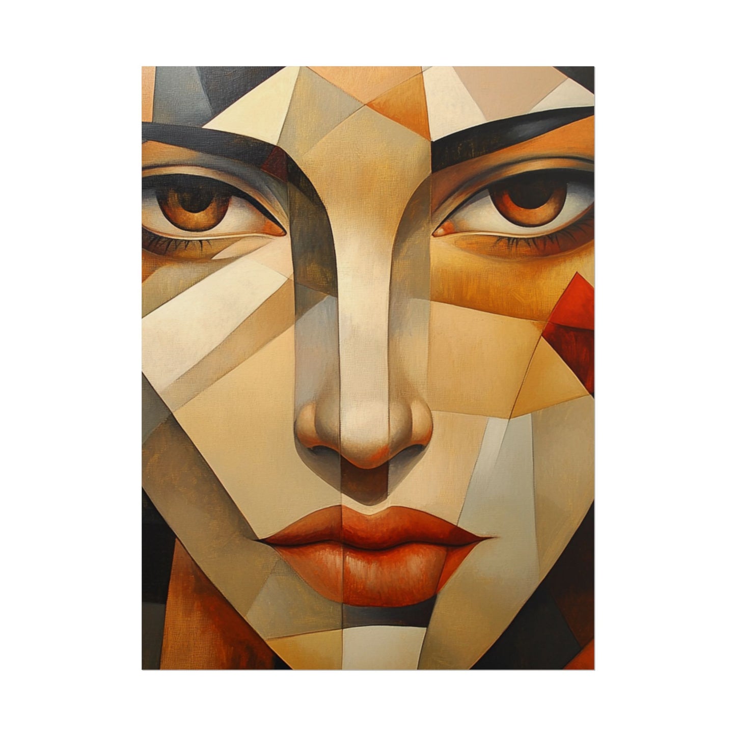 Facets of Emotion - Abstract Geometric Portrait Art Print