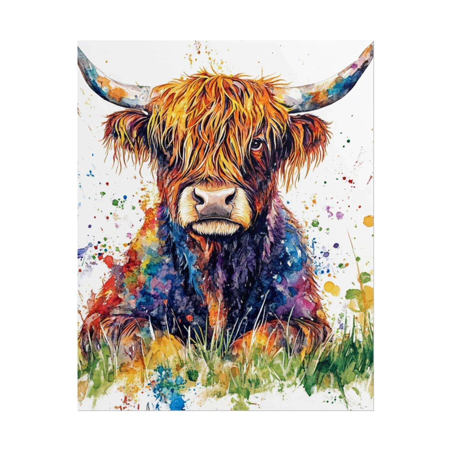 Highland Harmony - Abstract Highland Cow Art Print