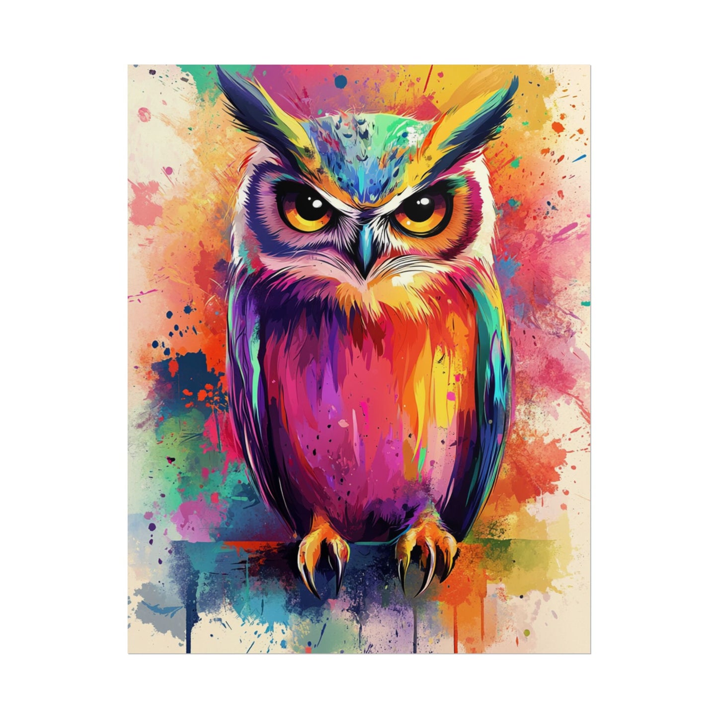 Vibrant Owl - Abstract Wildlife Art Print