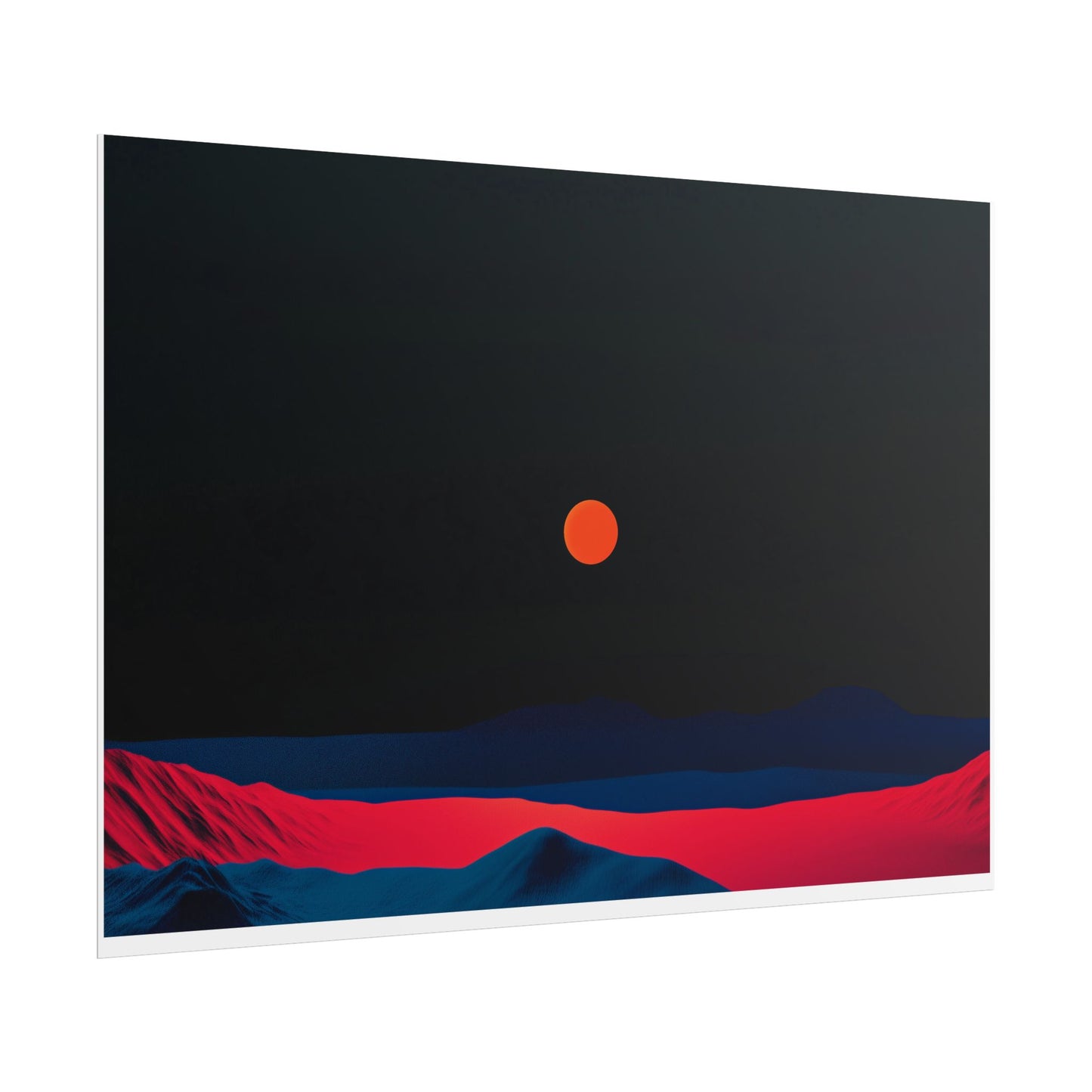 Blood Moon Over Fiery Mountains - Abstract Art Print