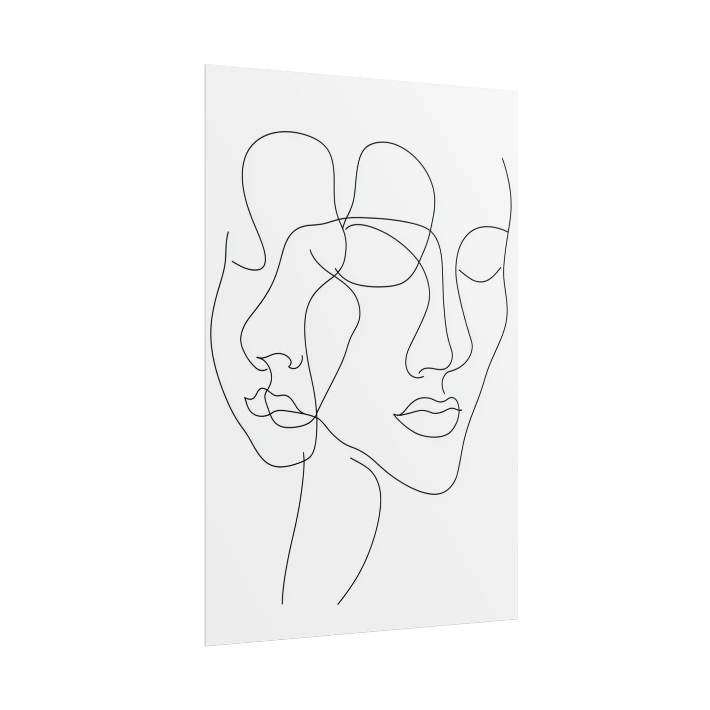 Intertwined Thoughts - Abstract Faces in Line Art