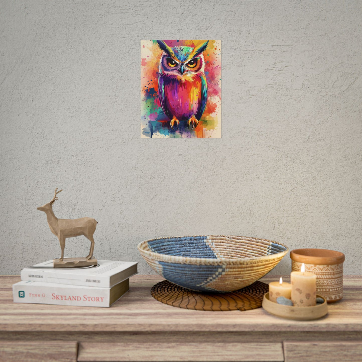 Vibrant Owl - Abstract Wildlife Art Print