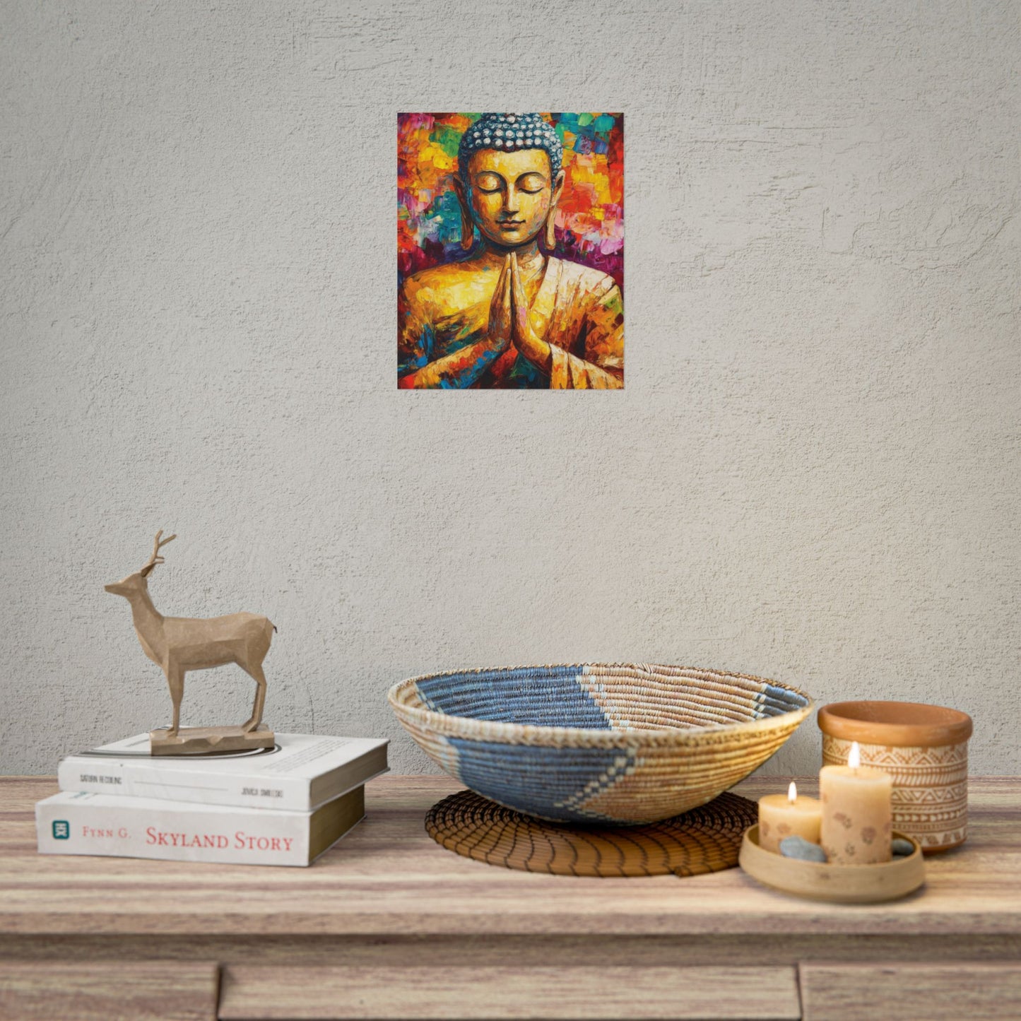 Vibrant Buddha - Abstract Spiritual Art Print