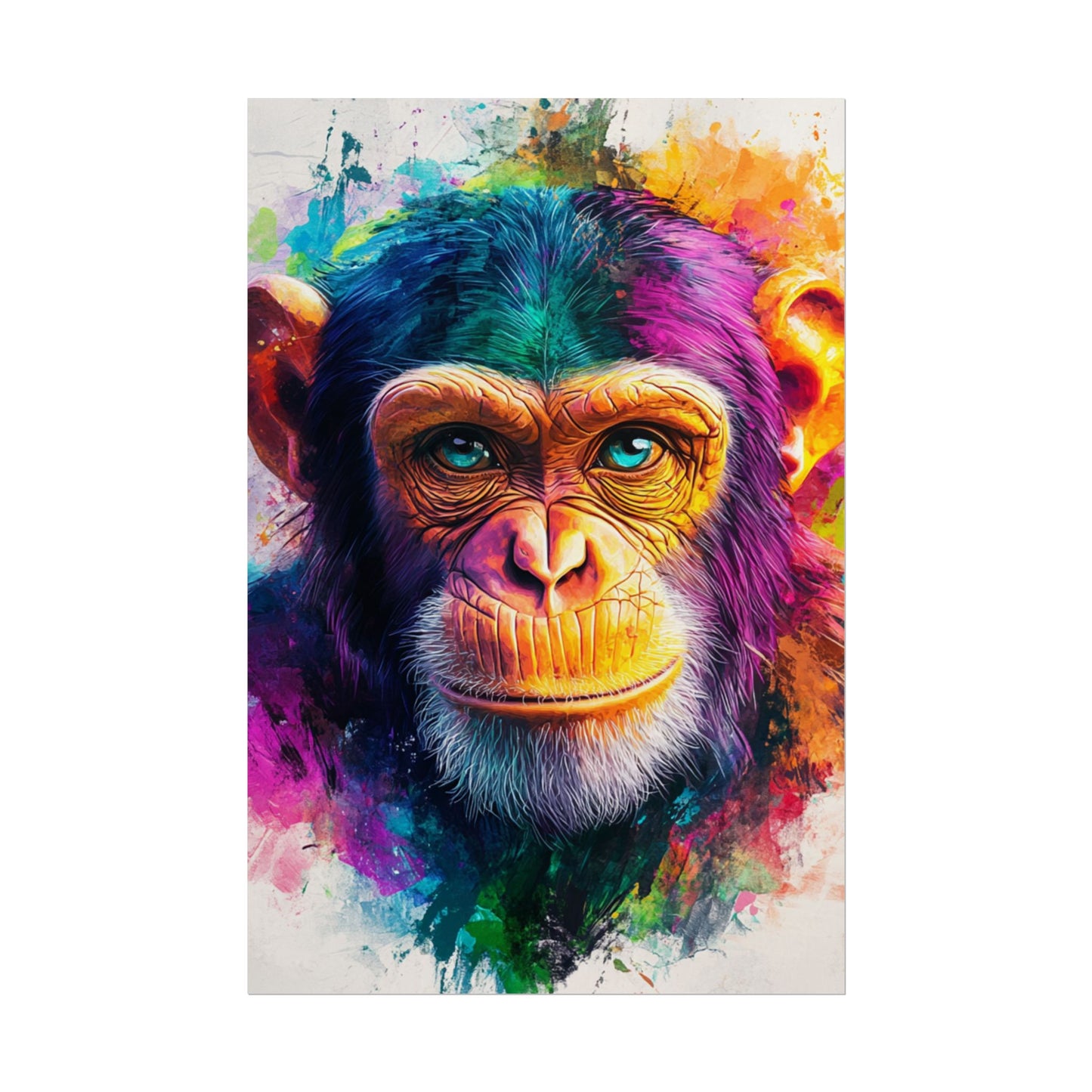 Vibrant Primate - Abstract Portrait of a Chimpanzee