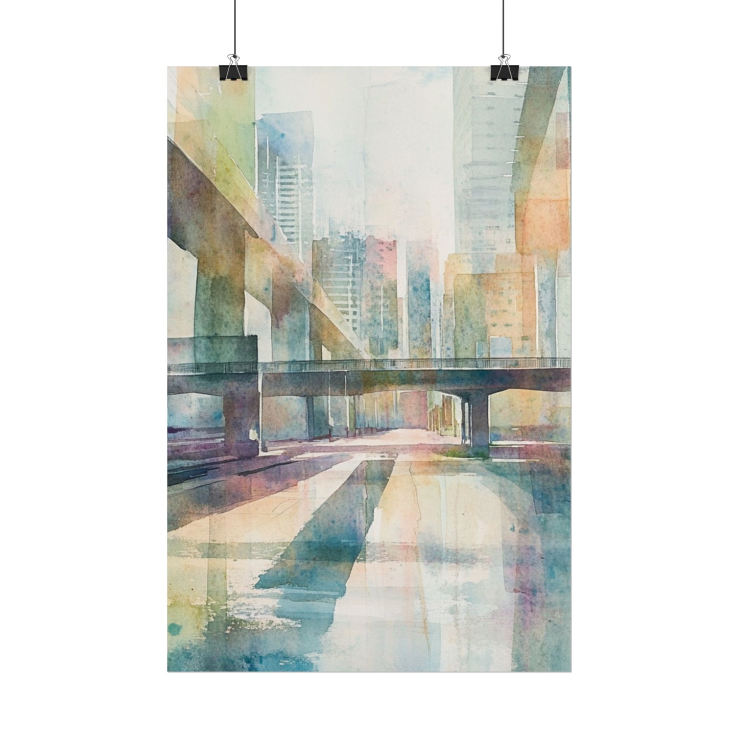 Urban Dreams - Abstract Cityscape in Soft Watercolours