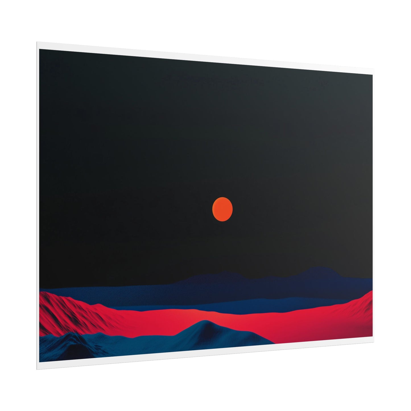 Blood Moon Over Fiery Mountains - Abstract Art Print