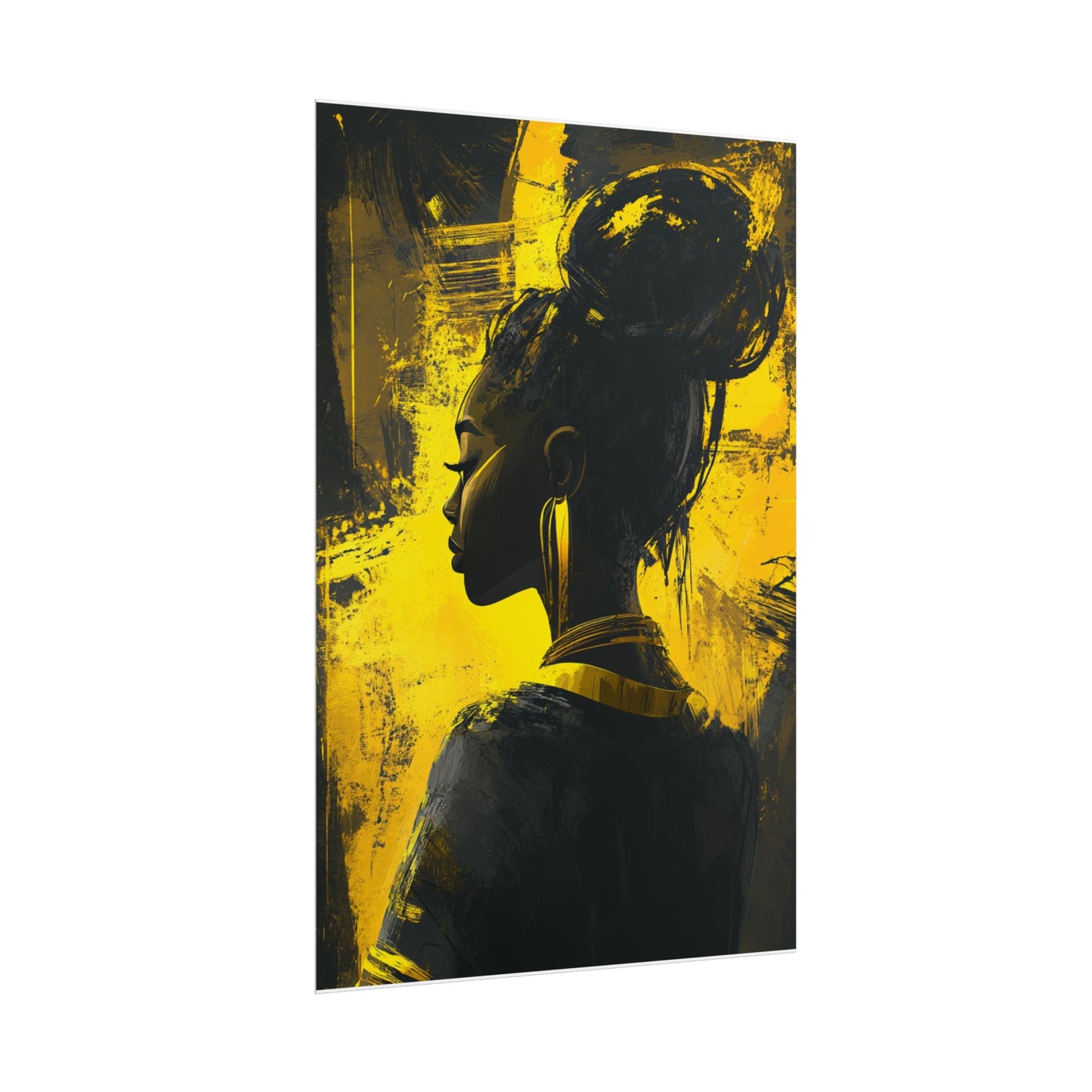 Ethereal Silhouette - Abstract Portrait in Monochrome and Gold