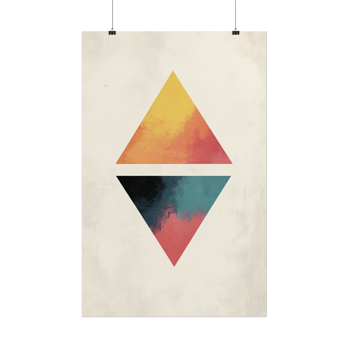 Dual Peaks - Geometric Abstract Art Print