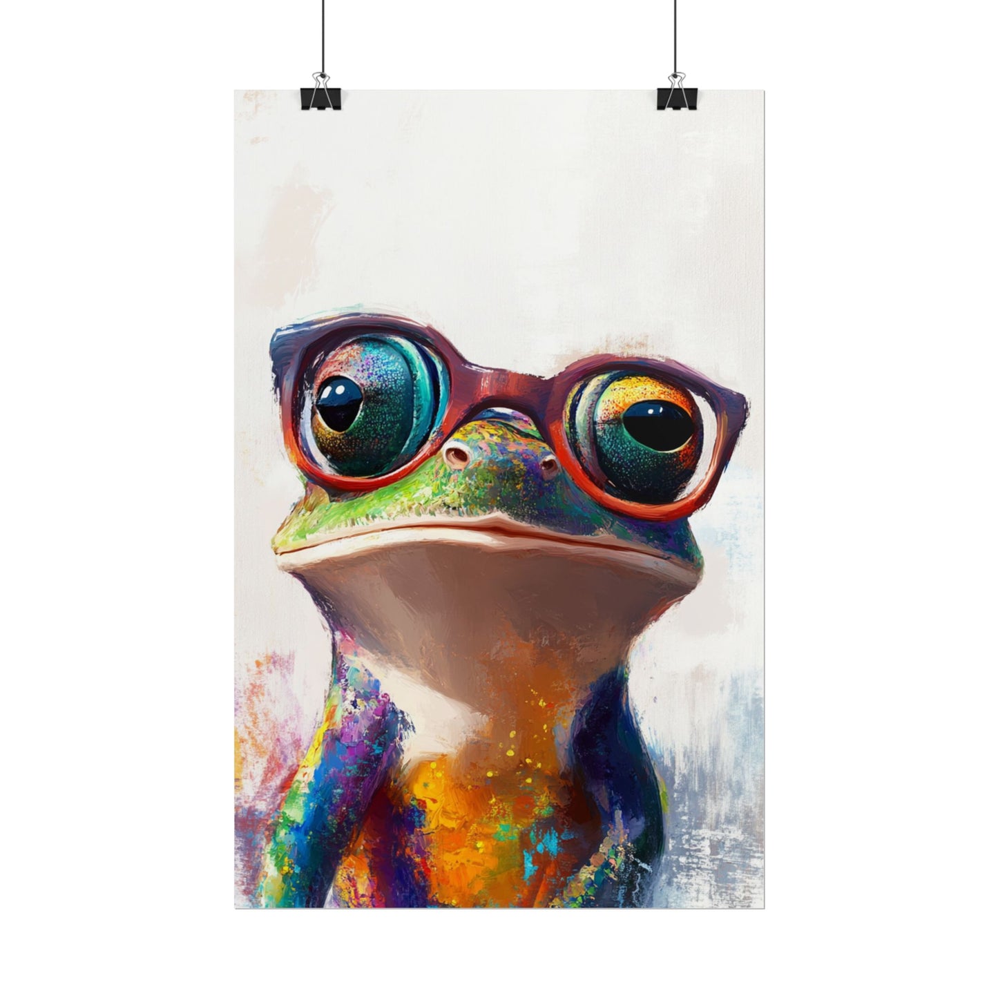 Quirky Frog with Glasses - Vibrant Abstract Animal Art Print