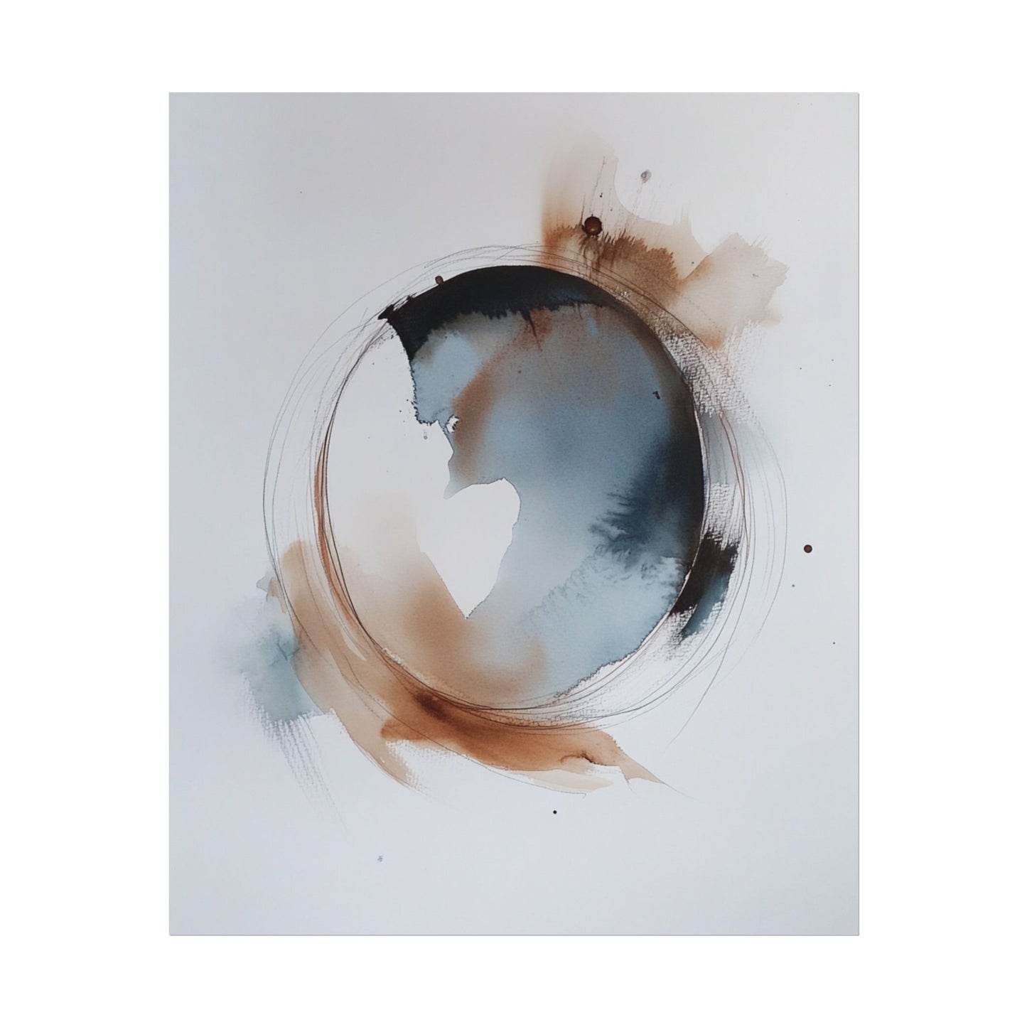 Ethereal Cycles - Minimalist Abstract Watercolour Art