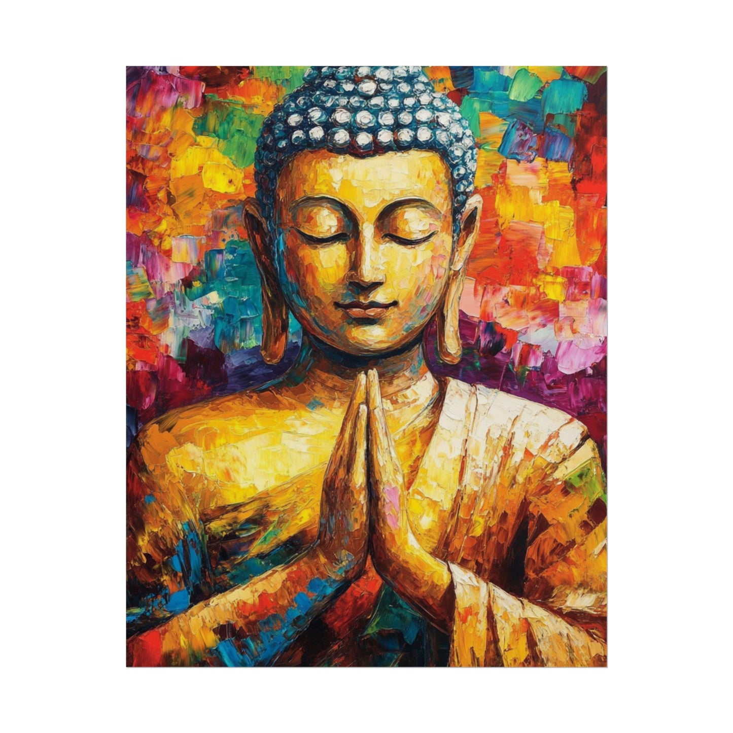 Vibrant Buddha - Abstract Spiritual Art Print