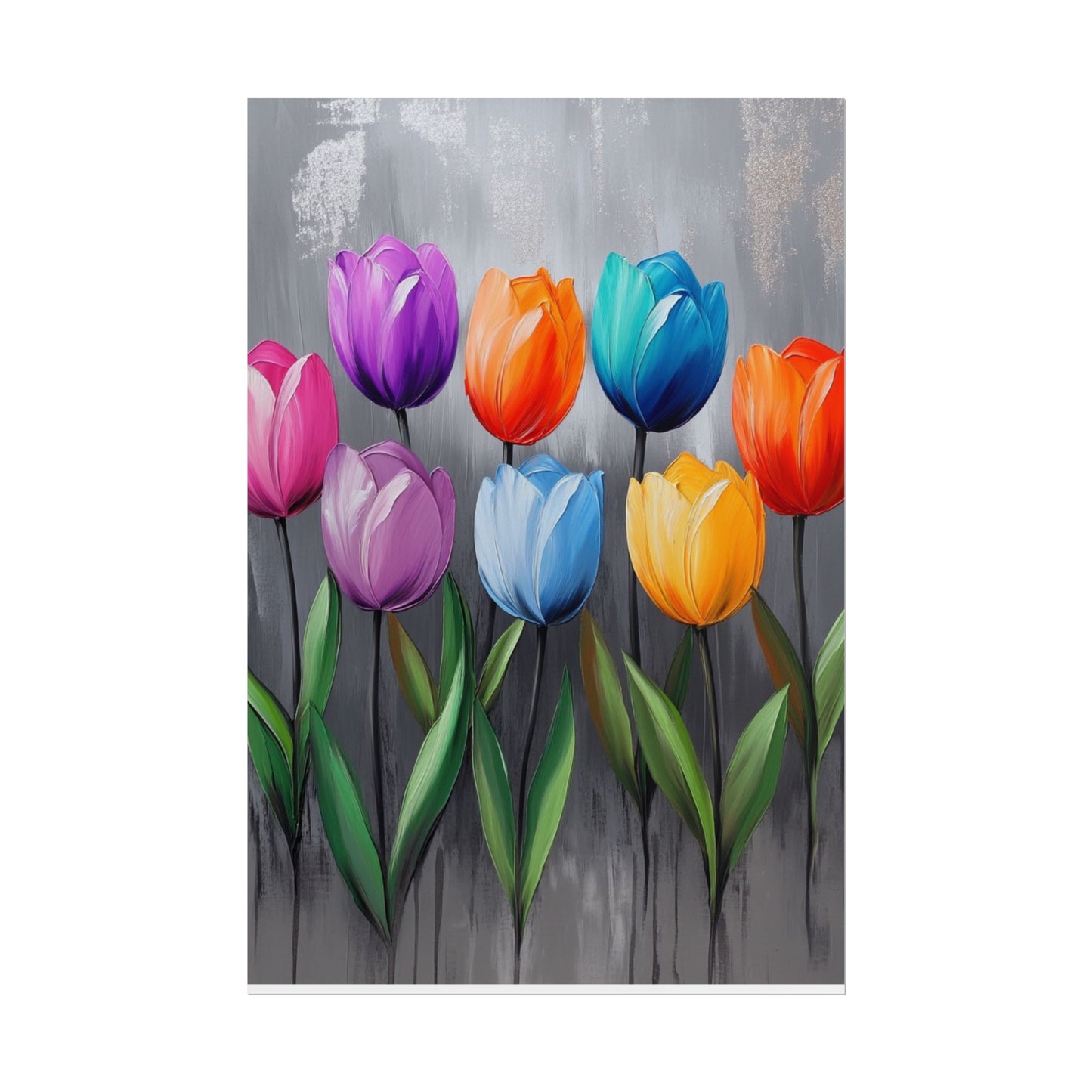 Colourful Tulips - Abstract Floral Art Print