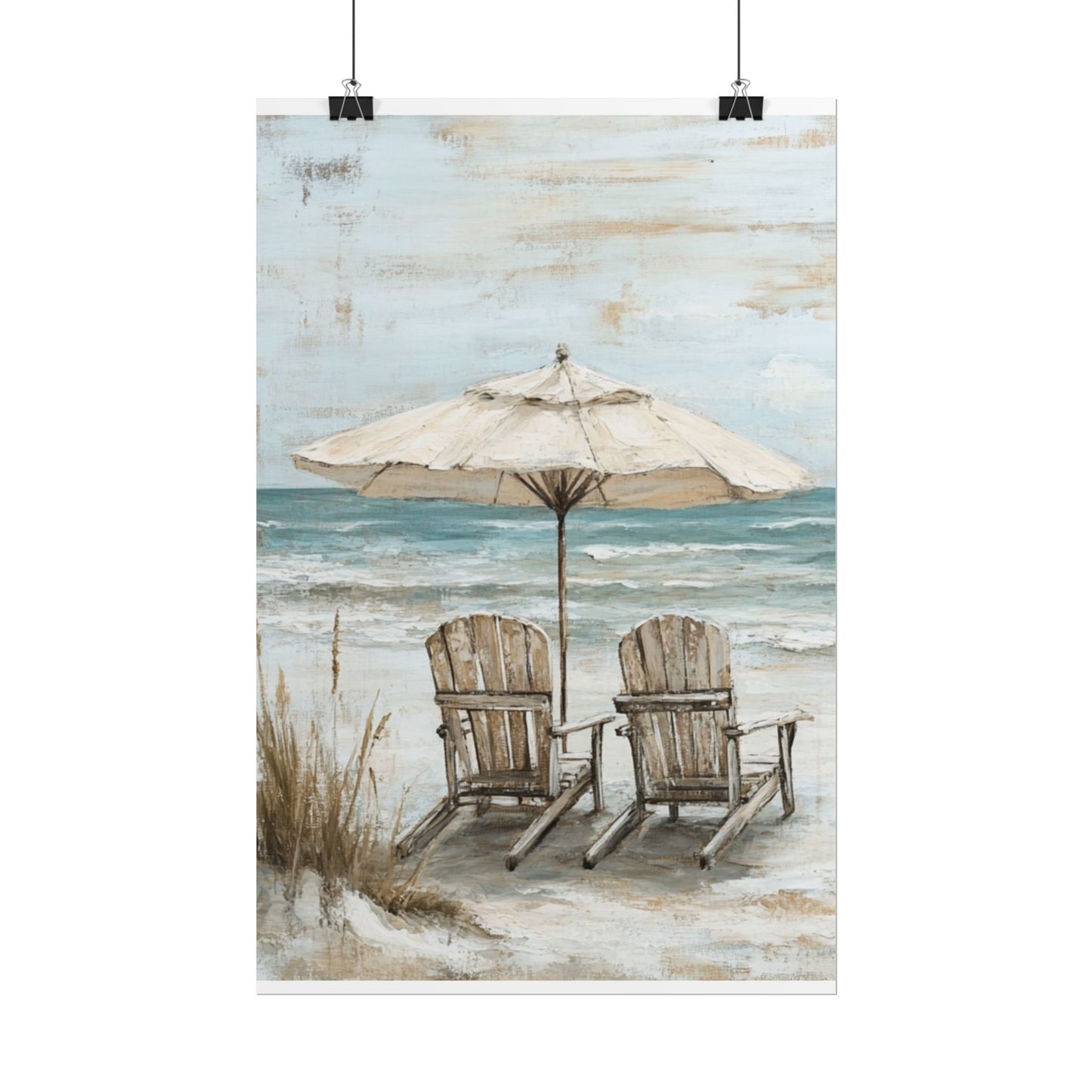 Serene Beach Retreat - Abstract Coastal Art Print