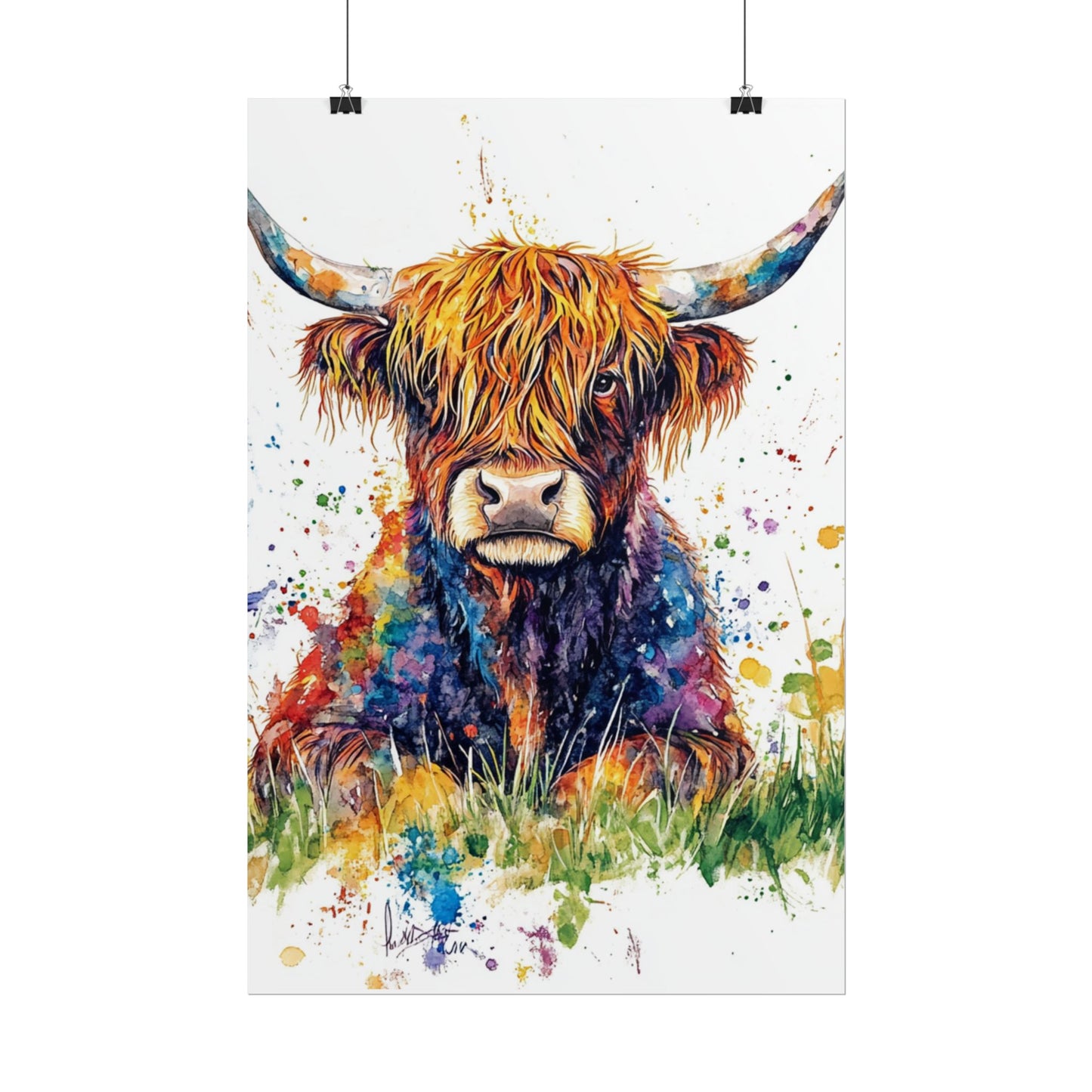 Highland Harmony - Abstract Highland Cow Art Print