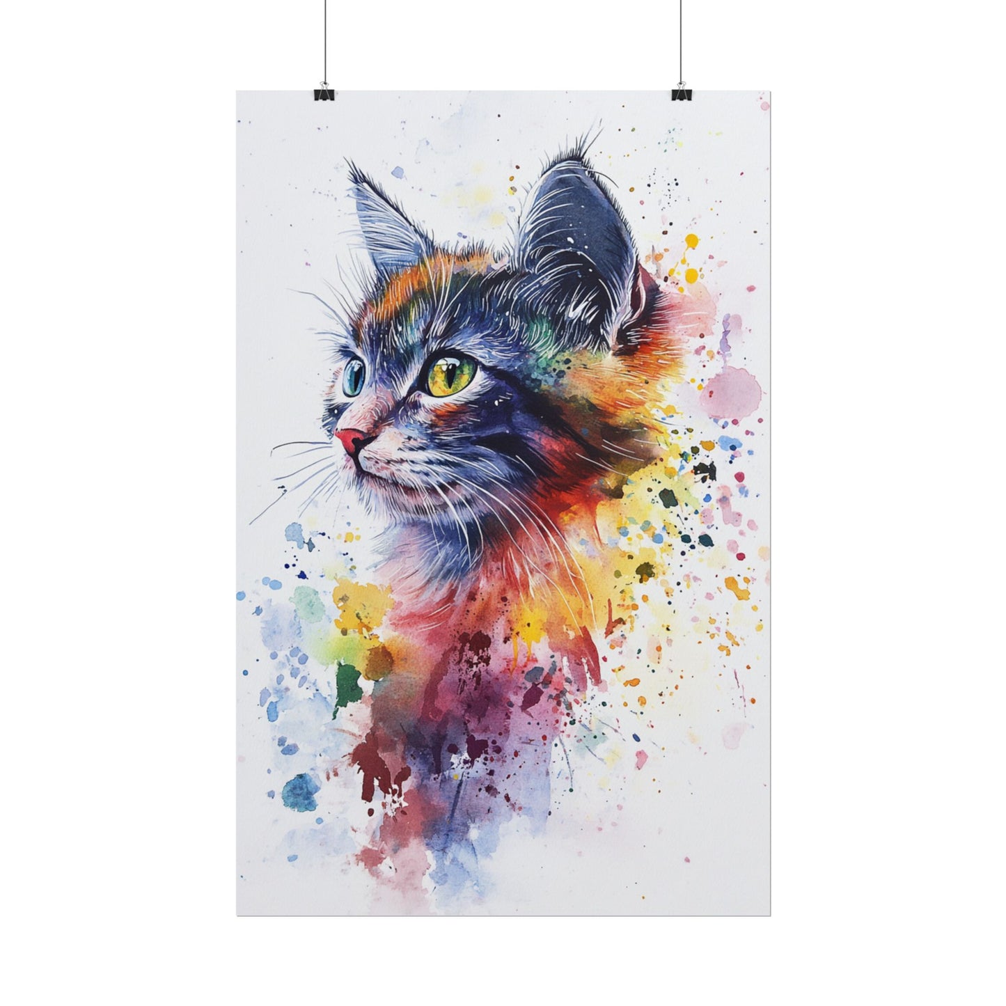 Vibrant Feline - Abstract Watercolour Cat Art Print