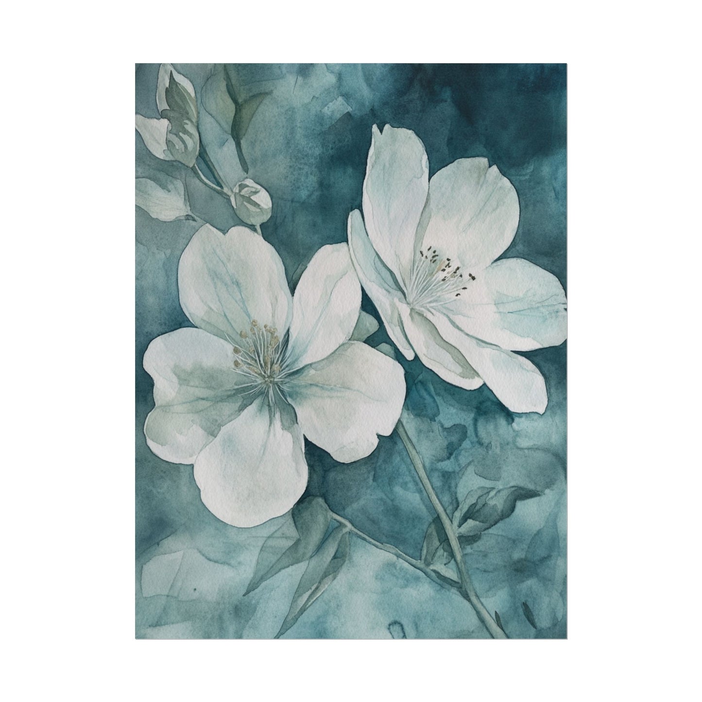 Tranquil Blossom - Abstract Floral Watercolour Art