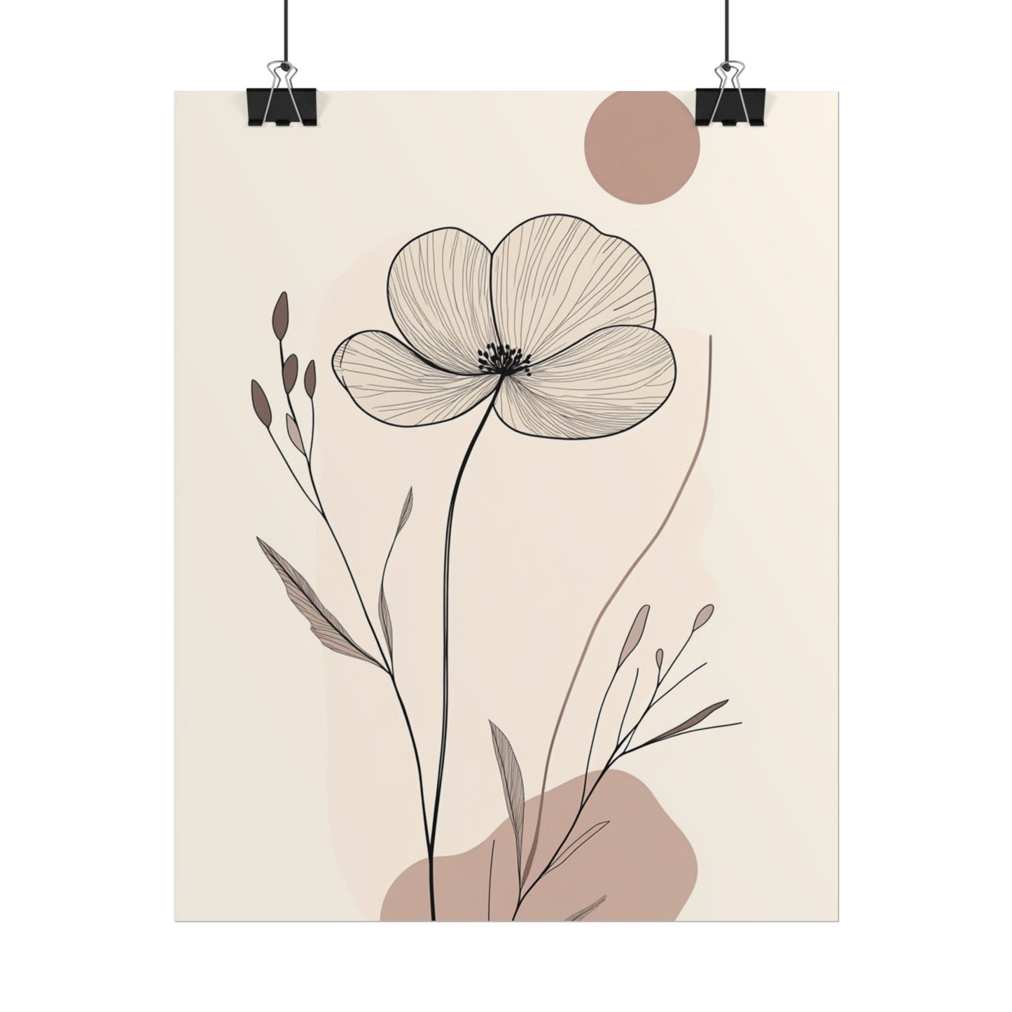 Tranquil Blossom - Abstract Floral Line Art