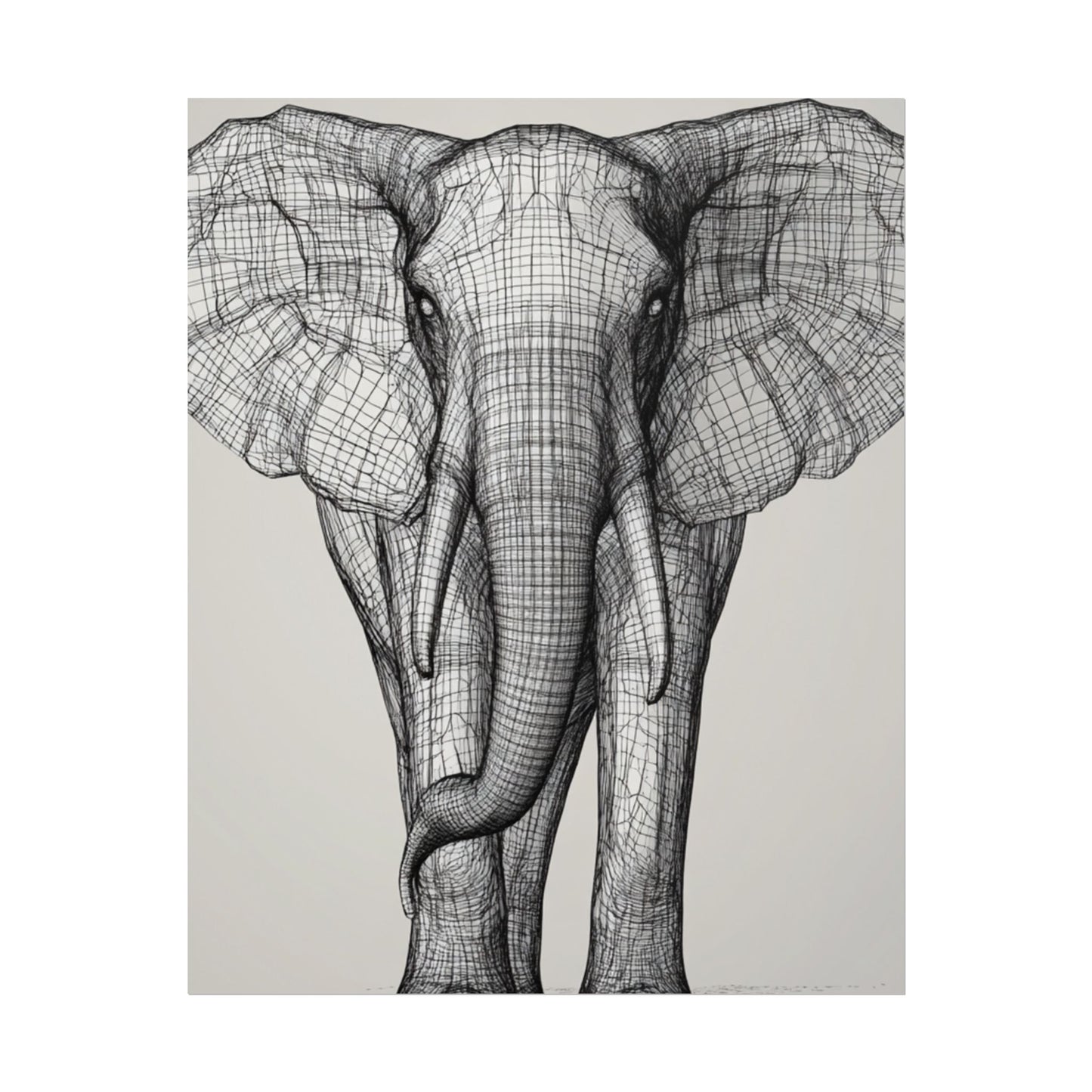 Majestic Lines - Abstract Elephant Wireframe Art