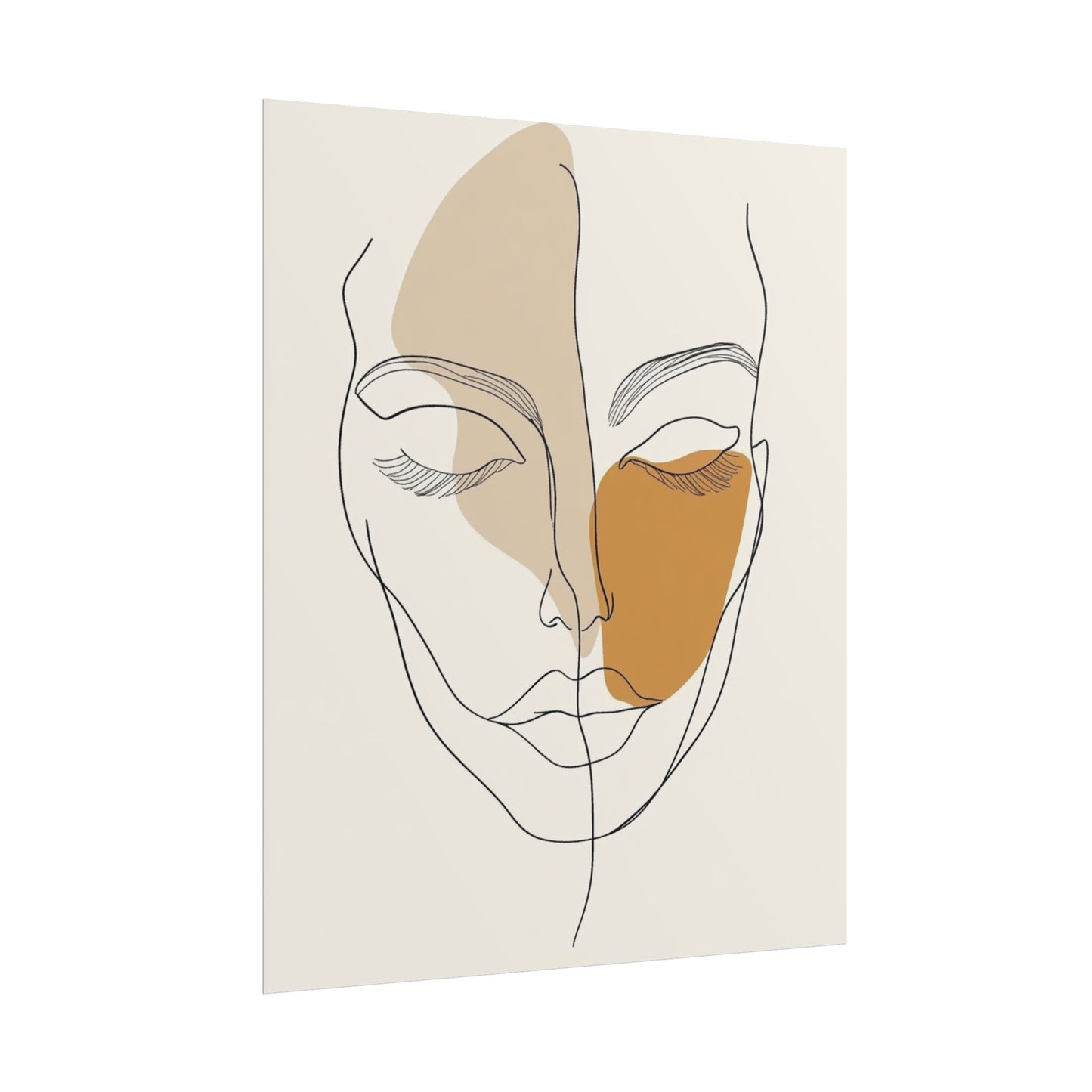 Serenity in Lines - Abstract Minimalist Portrait