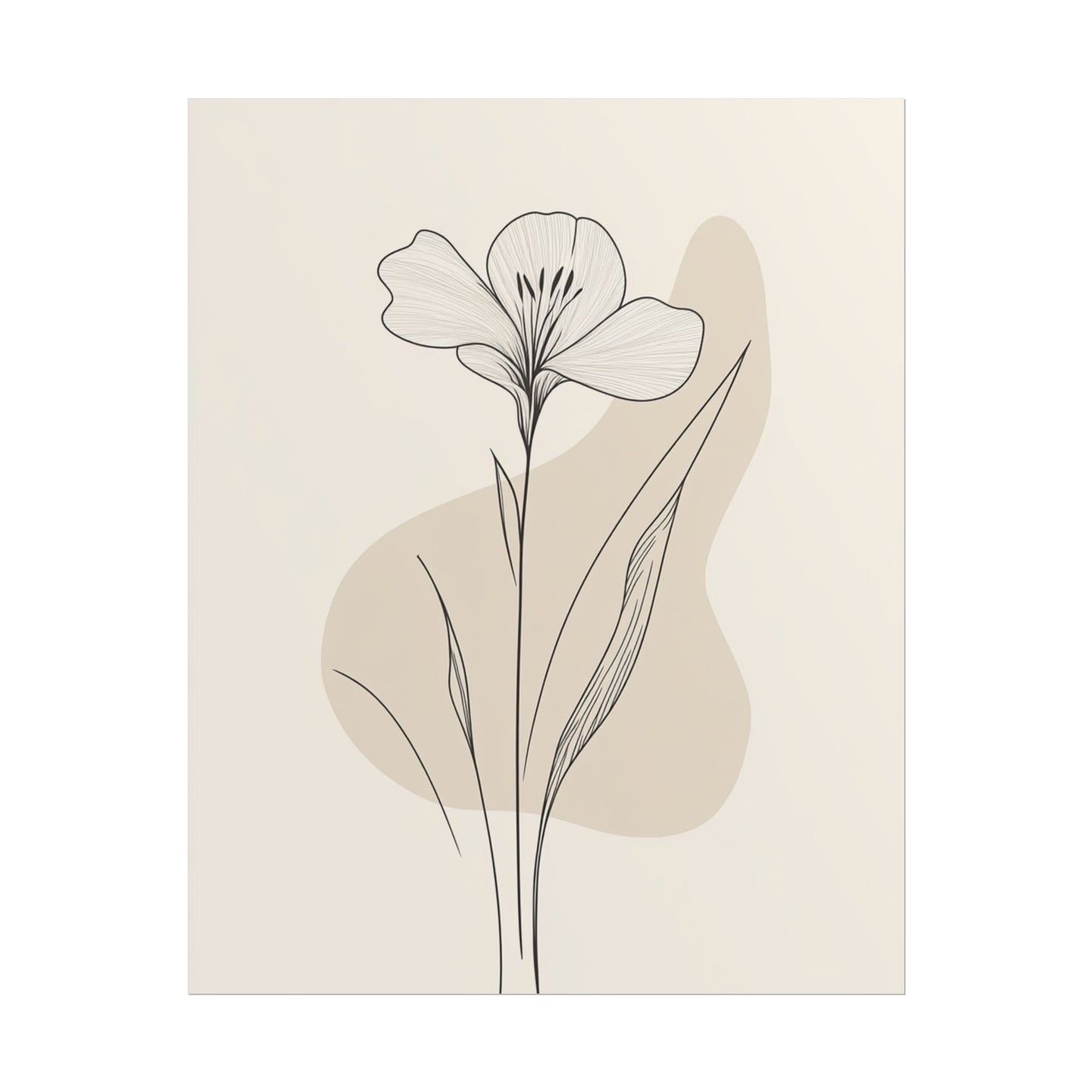 Serenity in Bloom - Minimalist Floral Line Art