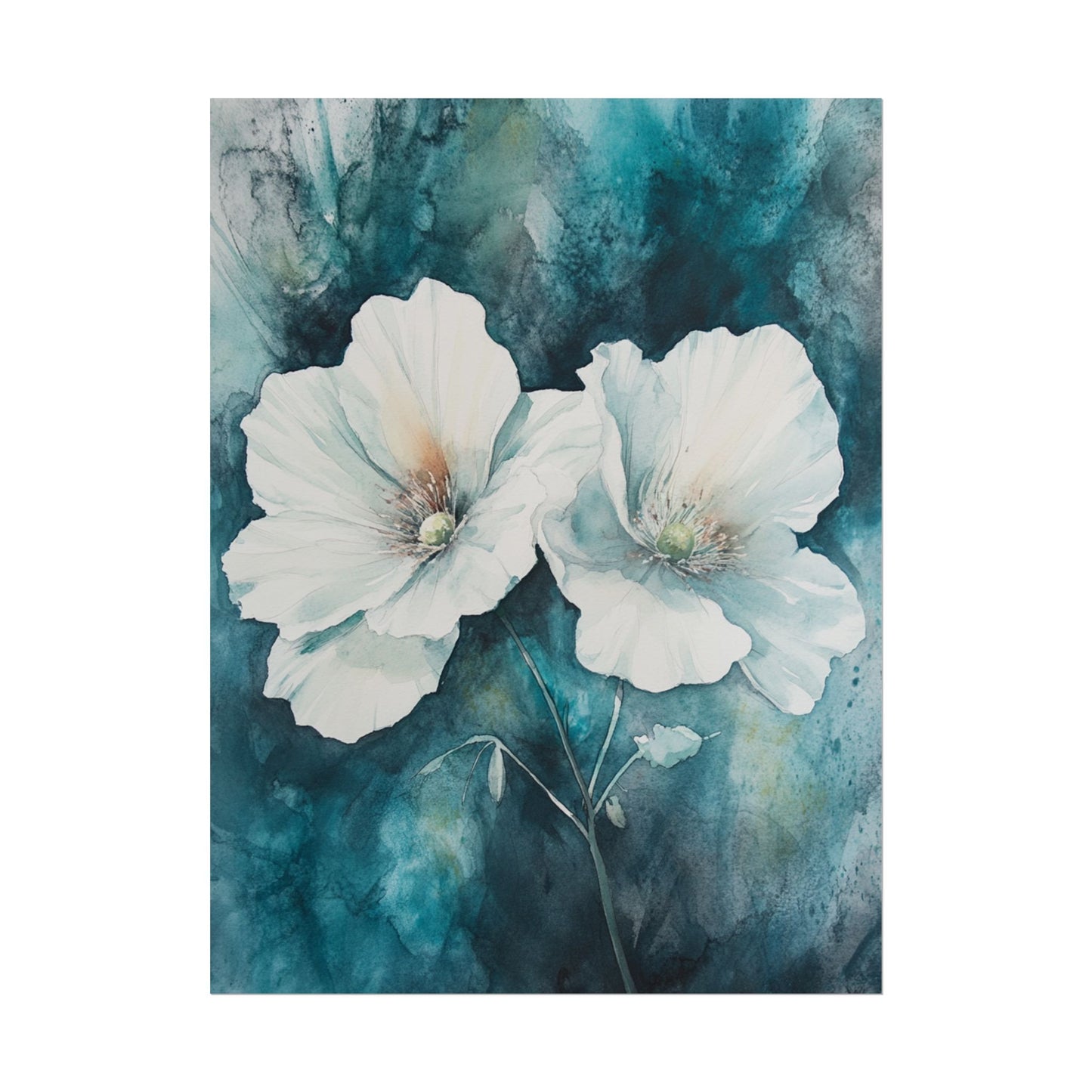 Tranquil Harmony - Abstract Floral Watercolour Art