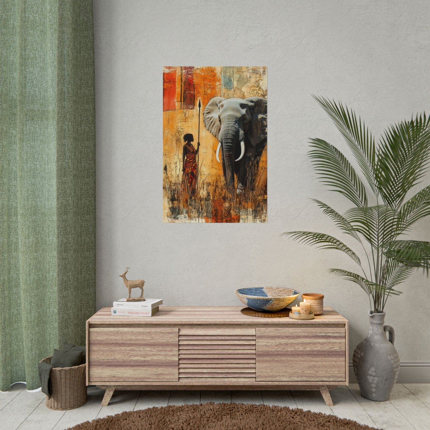 Majestic Encounter - Abstract African Art Print