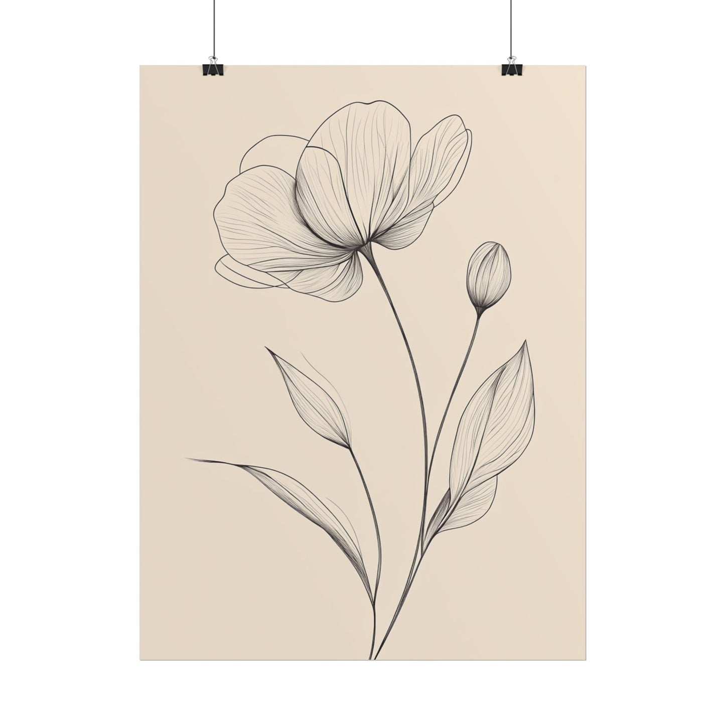 Elegant Bloom - Minimalist Floral Line Art