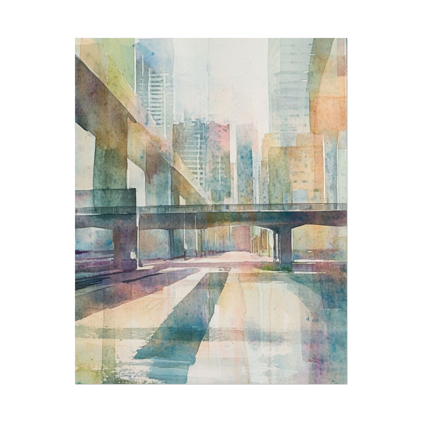 Urban Dreams - Abstract Cityscape in Soft Watercolours