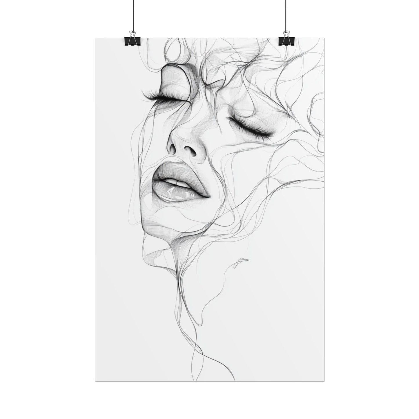 Ethereal Whispers - Abstract Line Art Portrait